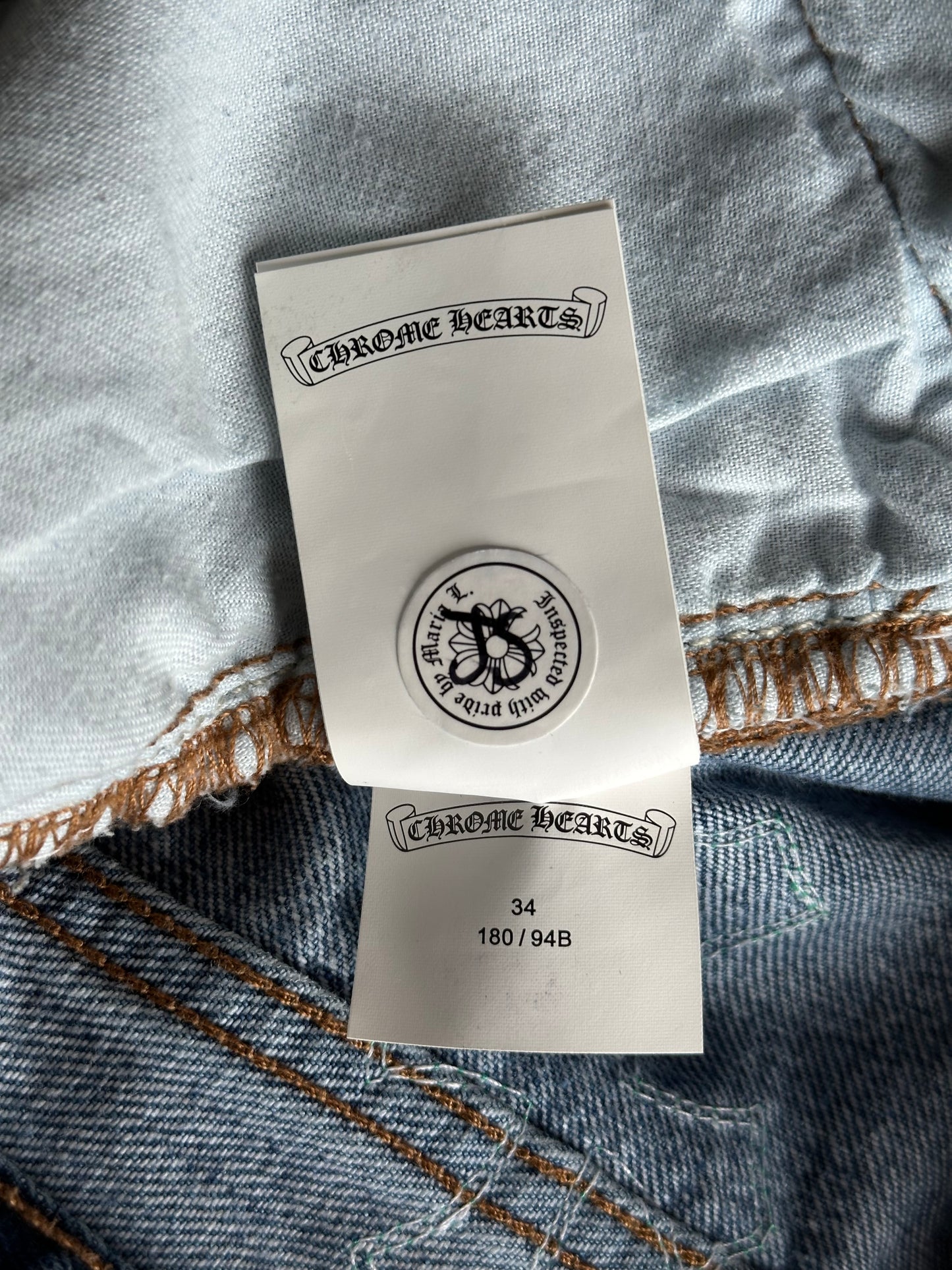 Chrome Hearts Levis Blue & Green Cross Patch Jeans