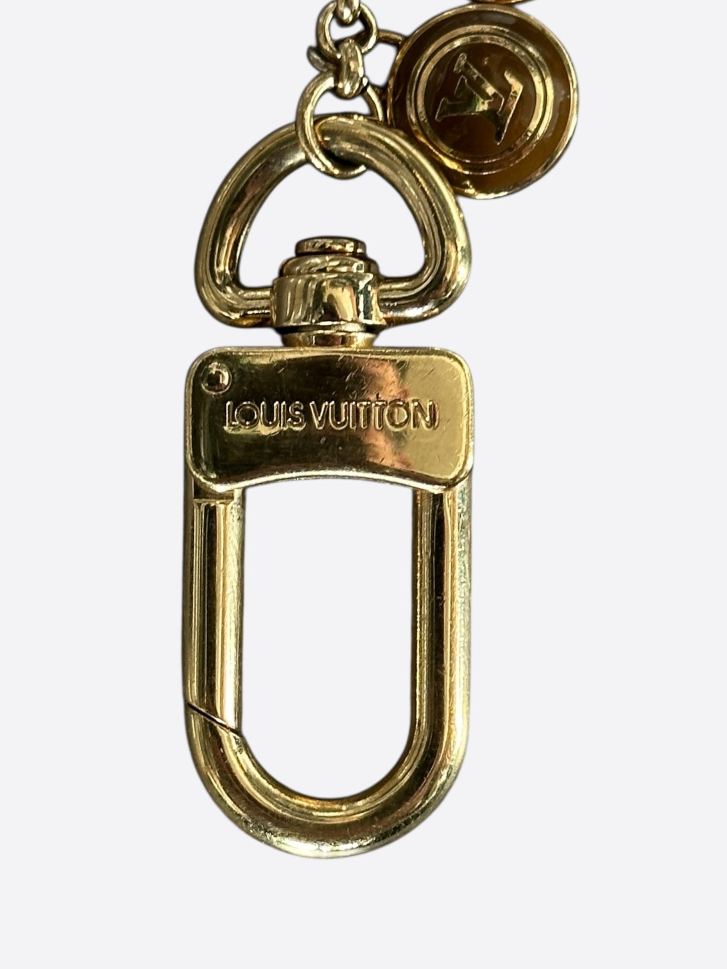Louis Vuitton Gold & Brown Pestilles Key Chain Bag Charm