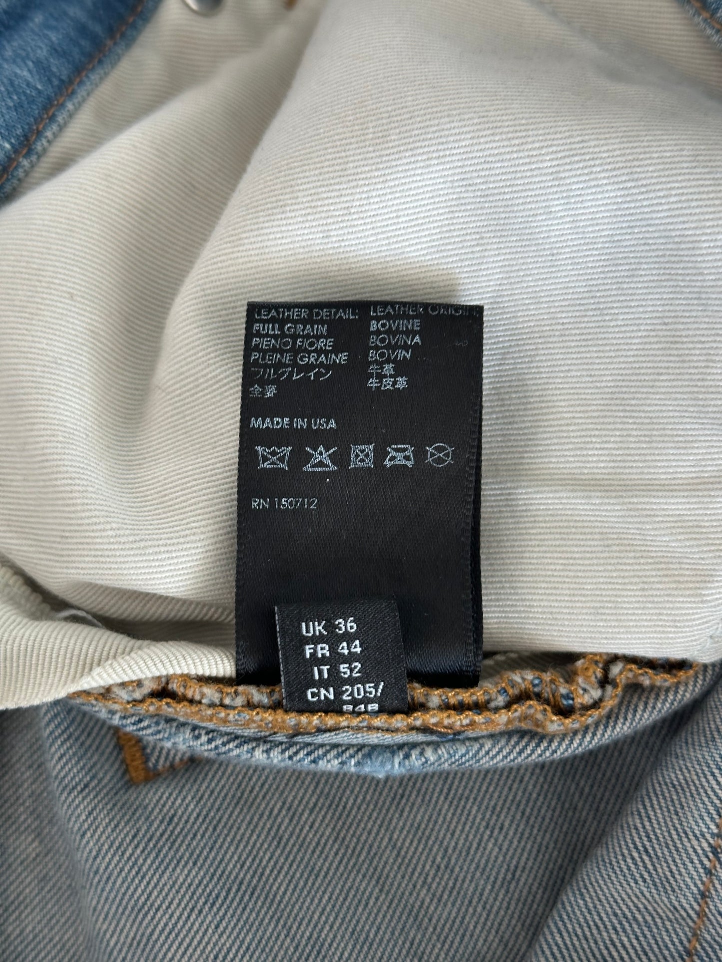 Amiri Clay Indigo Blue Denim Core Applique Logo Jeans