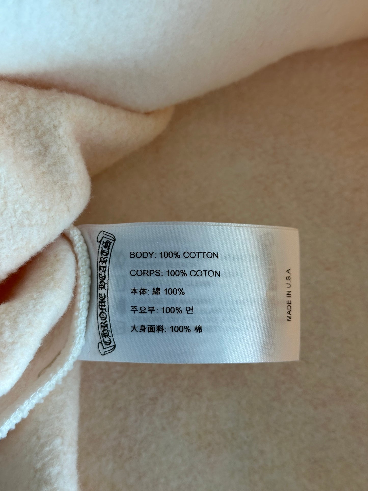 Chrome Hearts Drake Cream & Pink Certified Chrome Horseshoe Logo Hoodie