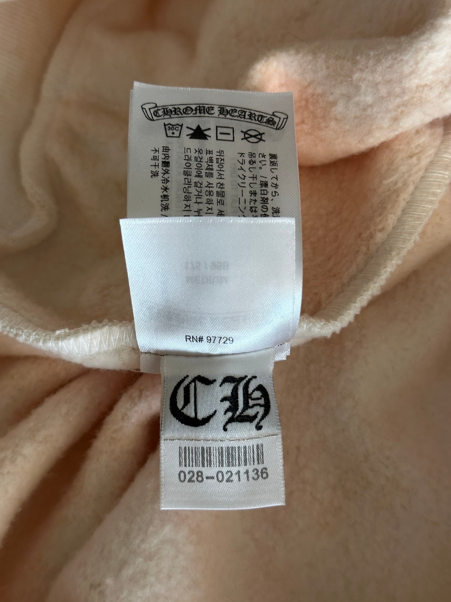 Chrome Hearts Drake Cream & Pink Certified Chrome Horseshoe Logo Hoodie