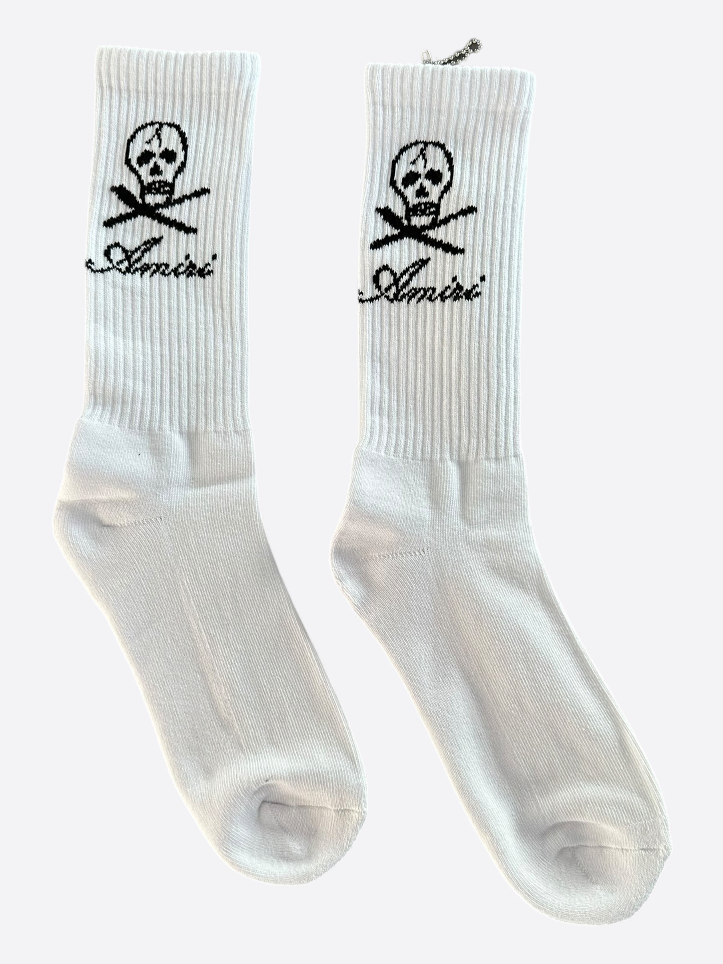 Amiri White & Black Skull Logo Socks