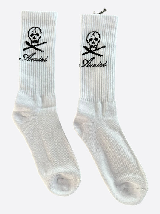 Amiri White & Black Skull Logo Socks