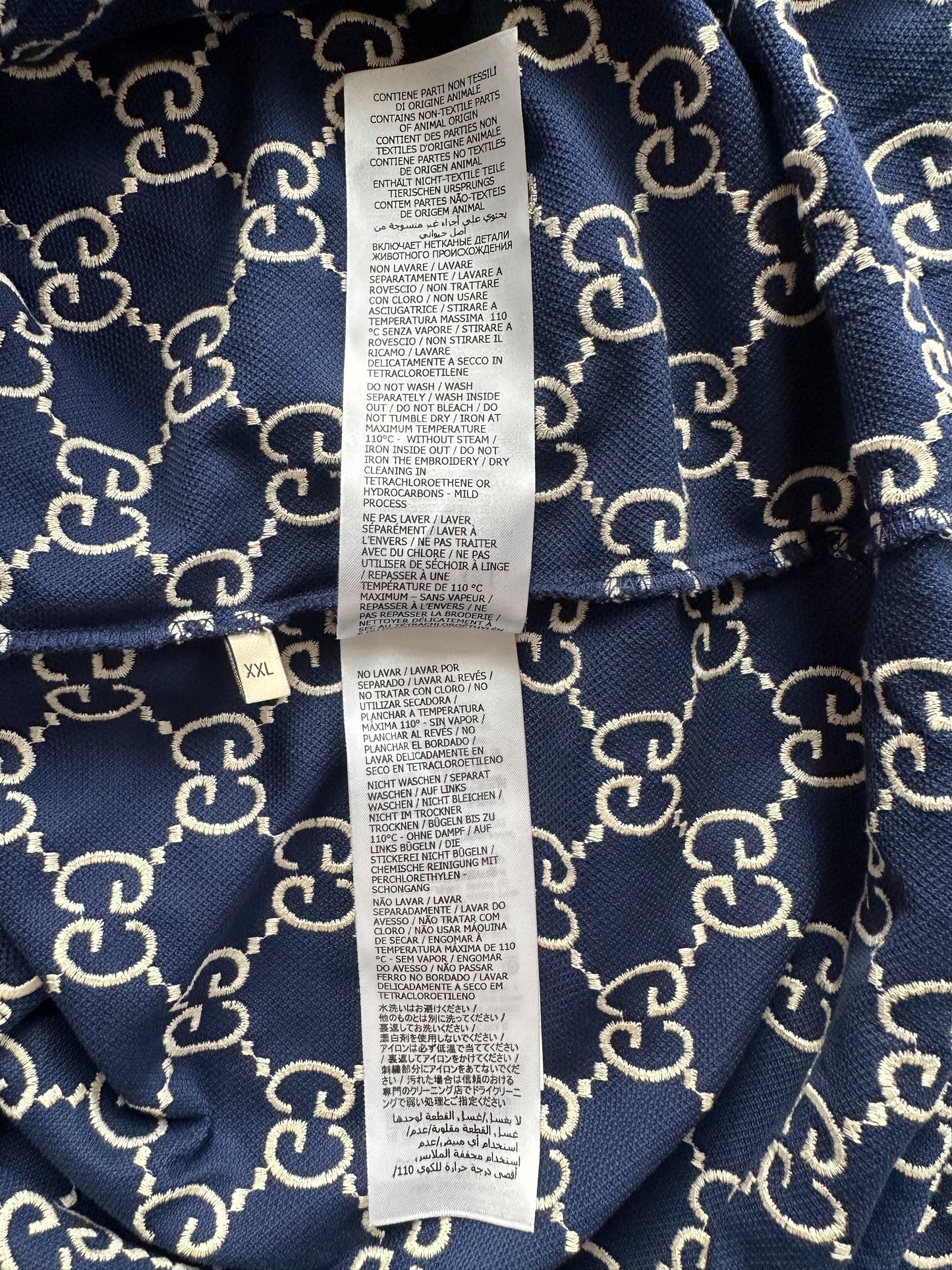 Gucci Blue & White GG Monogram Polo Shirt