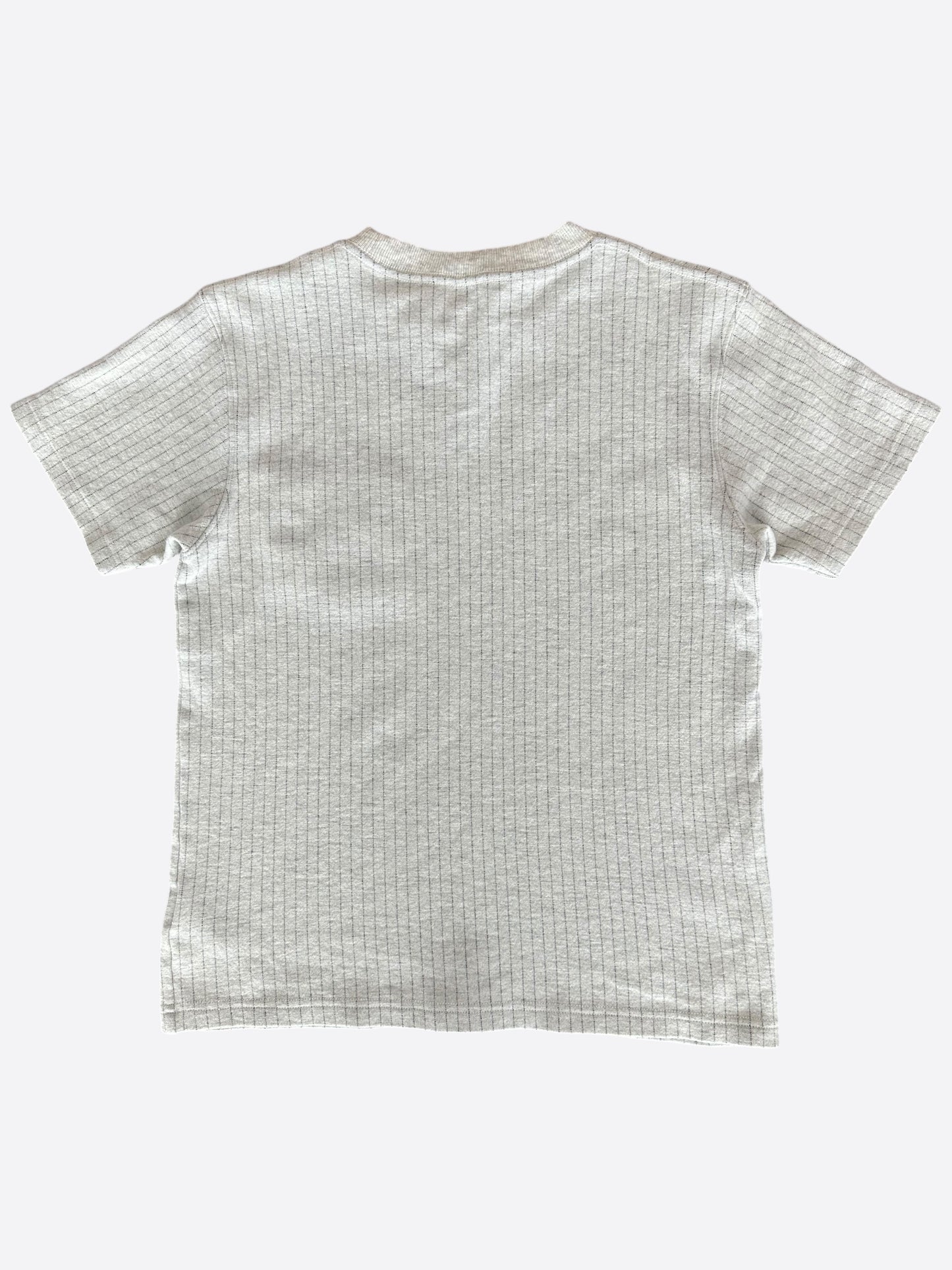 Dior Grey Pinstripe Atelier Embroidered Logo T-Shirt