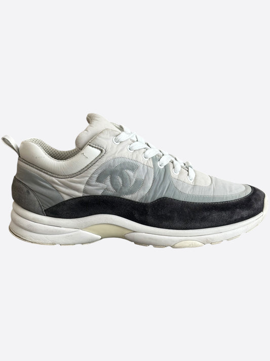 Chanel Grey & Black CC Logo Sneakers