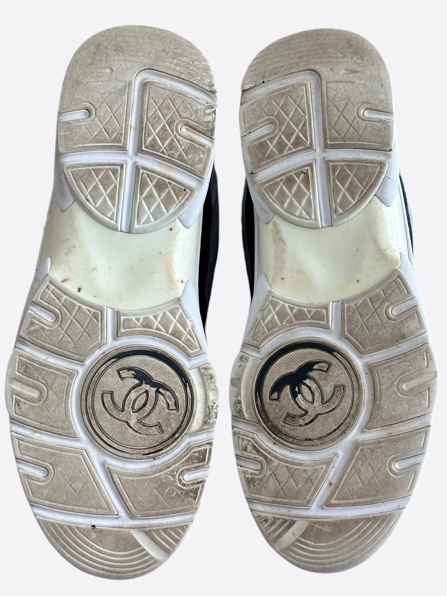 Chanel Grey & Black GG Logo Sneakers