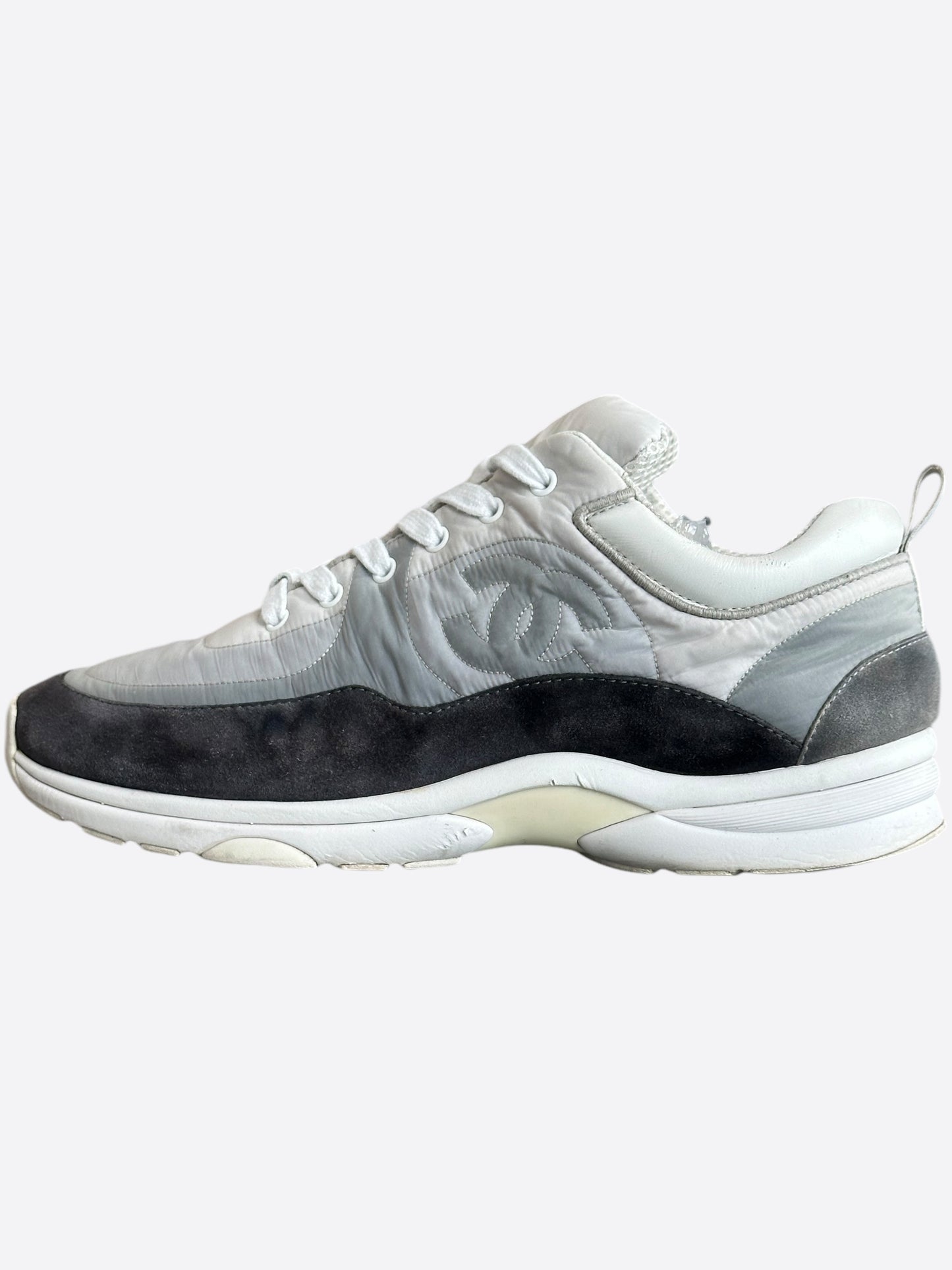 Chanel Grey & Black GG Logo Sneakers