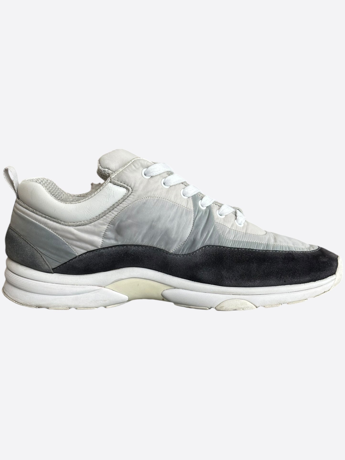 Chanel Grey & Black GG Logo Sneakers