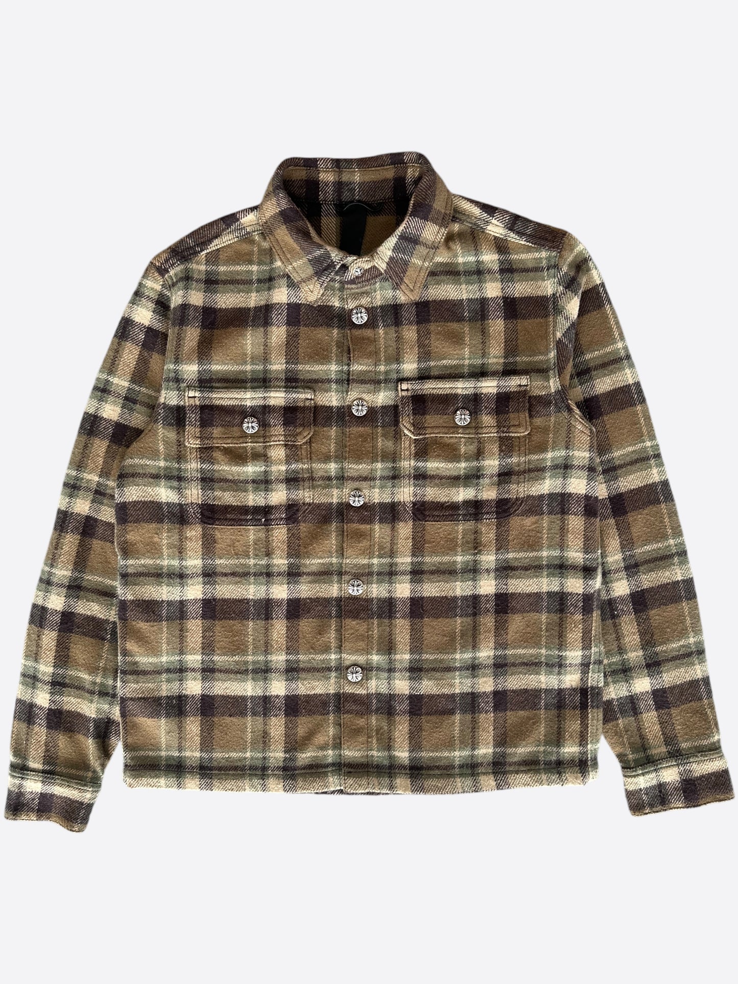Chrome Hearts Brown Plaid Flannel Jacket