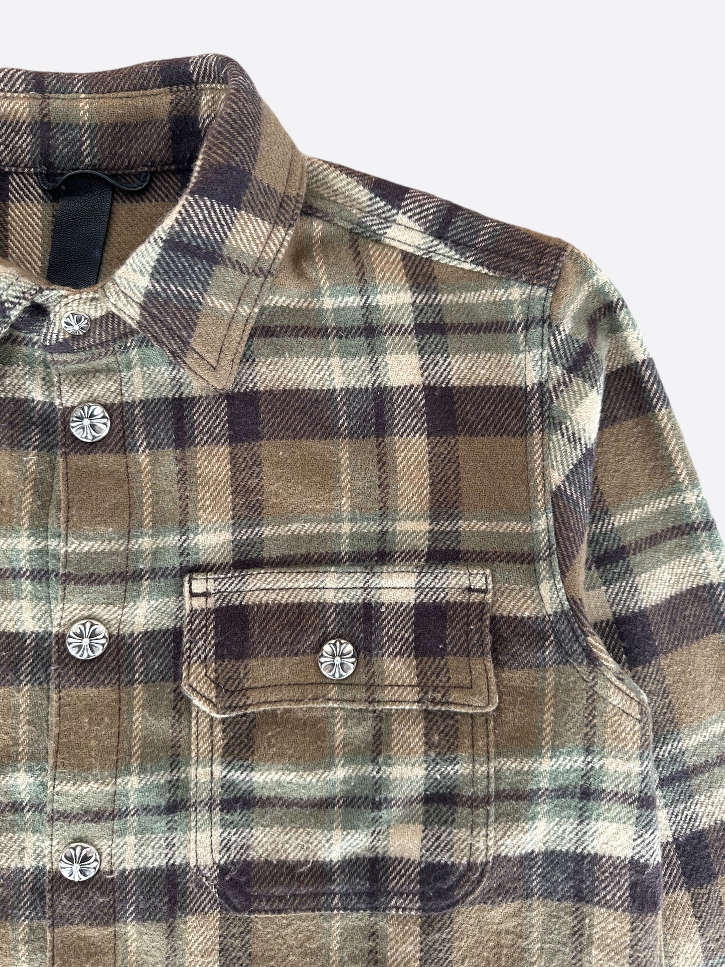 Chrome Hearts Brown Plaid Flannel Jacket
