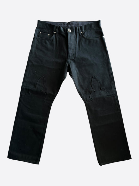Chrome Hearts Black Fleur Knee Jeans