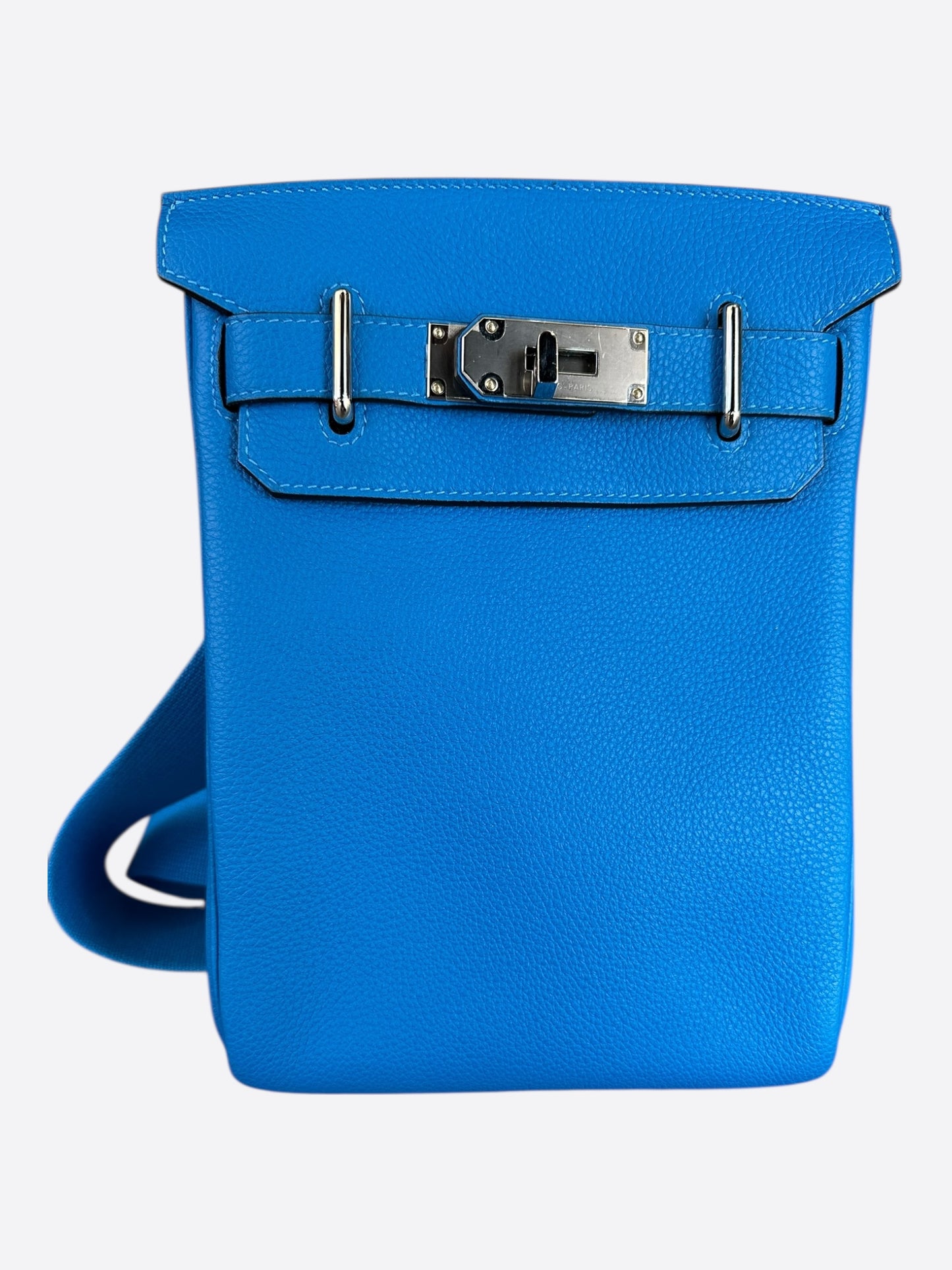 Hermes Blue Hydra HAC A Dos Crossbody Backpack