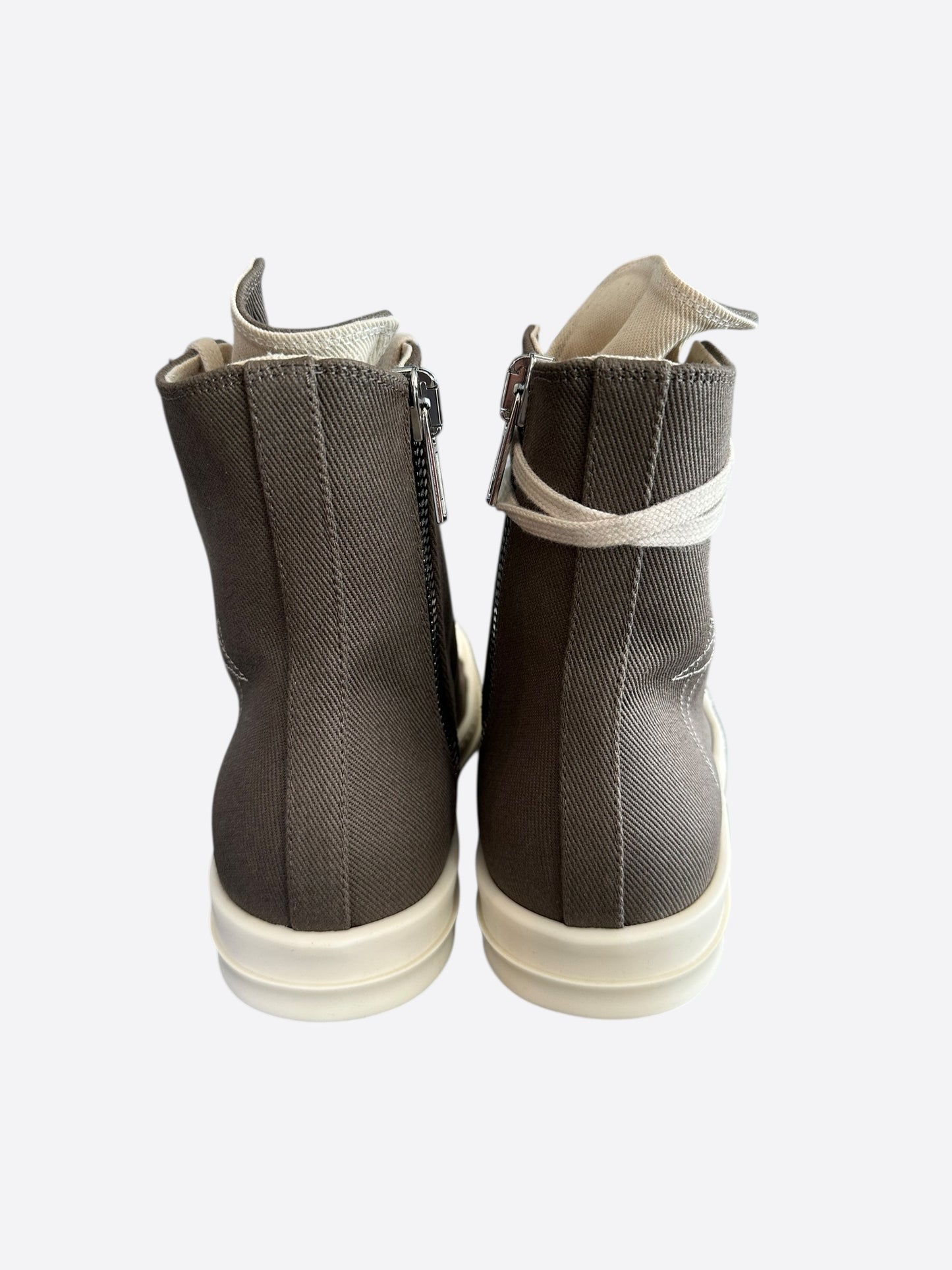 Rick Owens Dust & White Pentagram High Top Sneakers