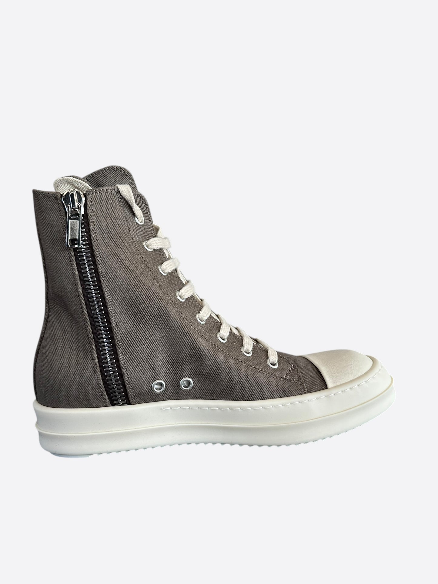 Rick Owens Dust & White Pentagram High Top Sneakers