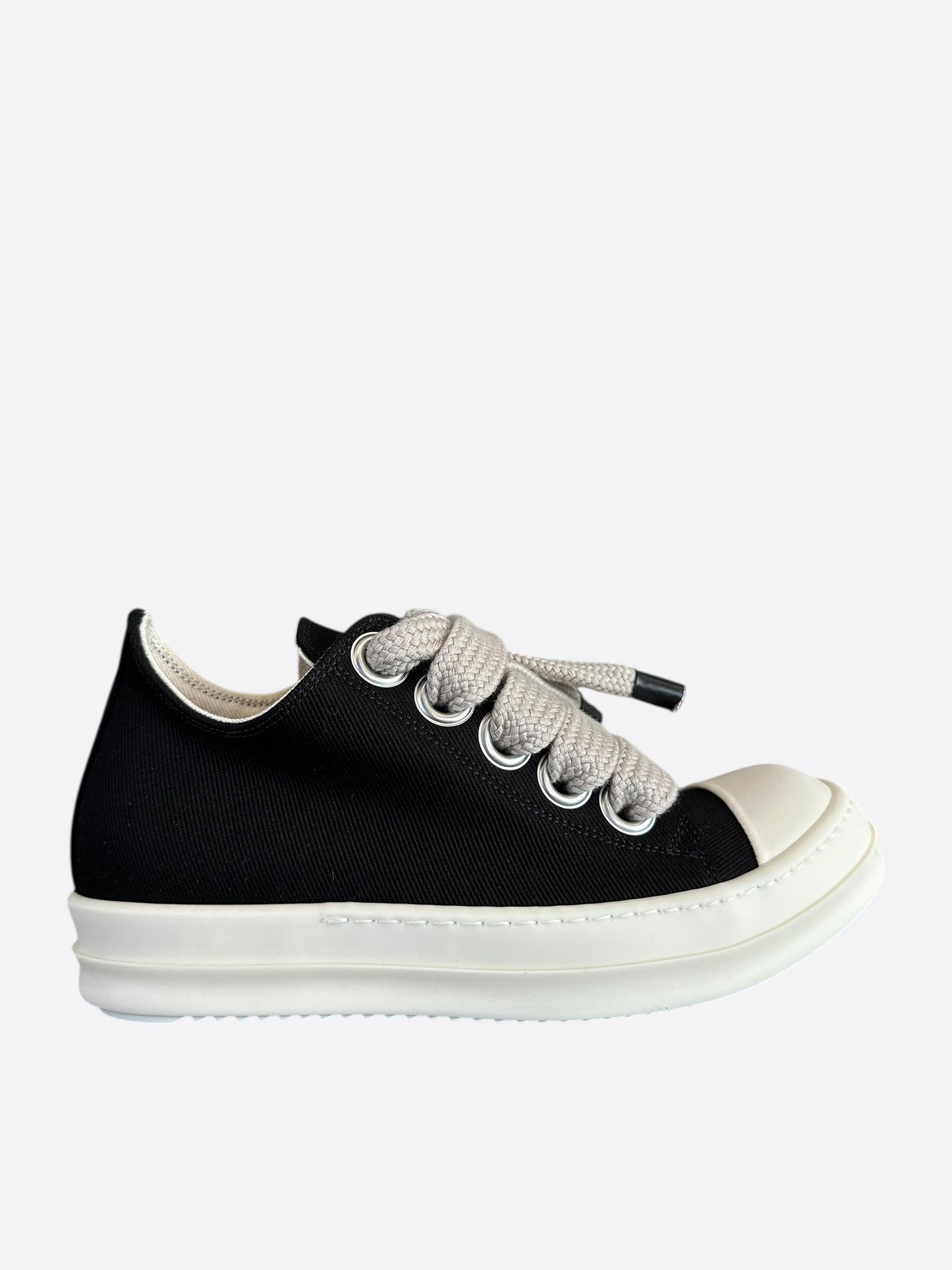 Rick Owens Black Jumbo Lace Women's Low Top Sneakers