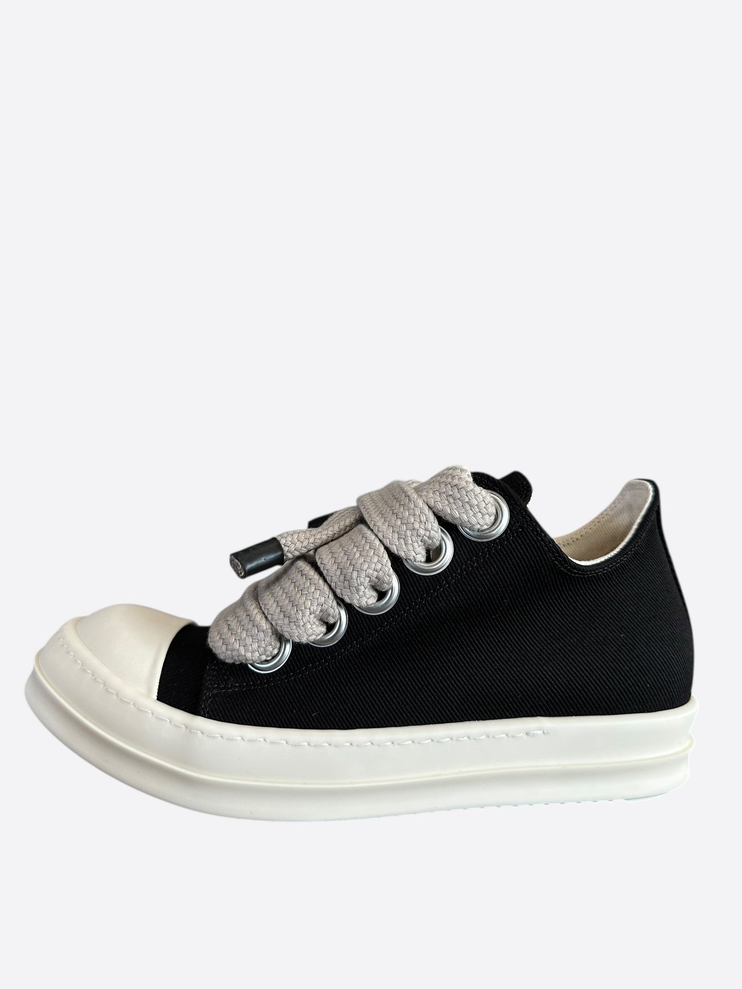 Rick Owens Black Jumbo Lace Women's Low Top Sneakers