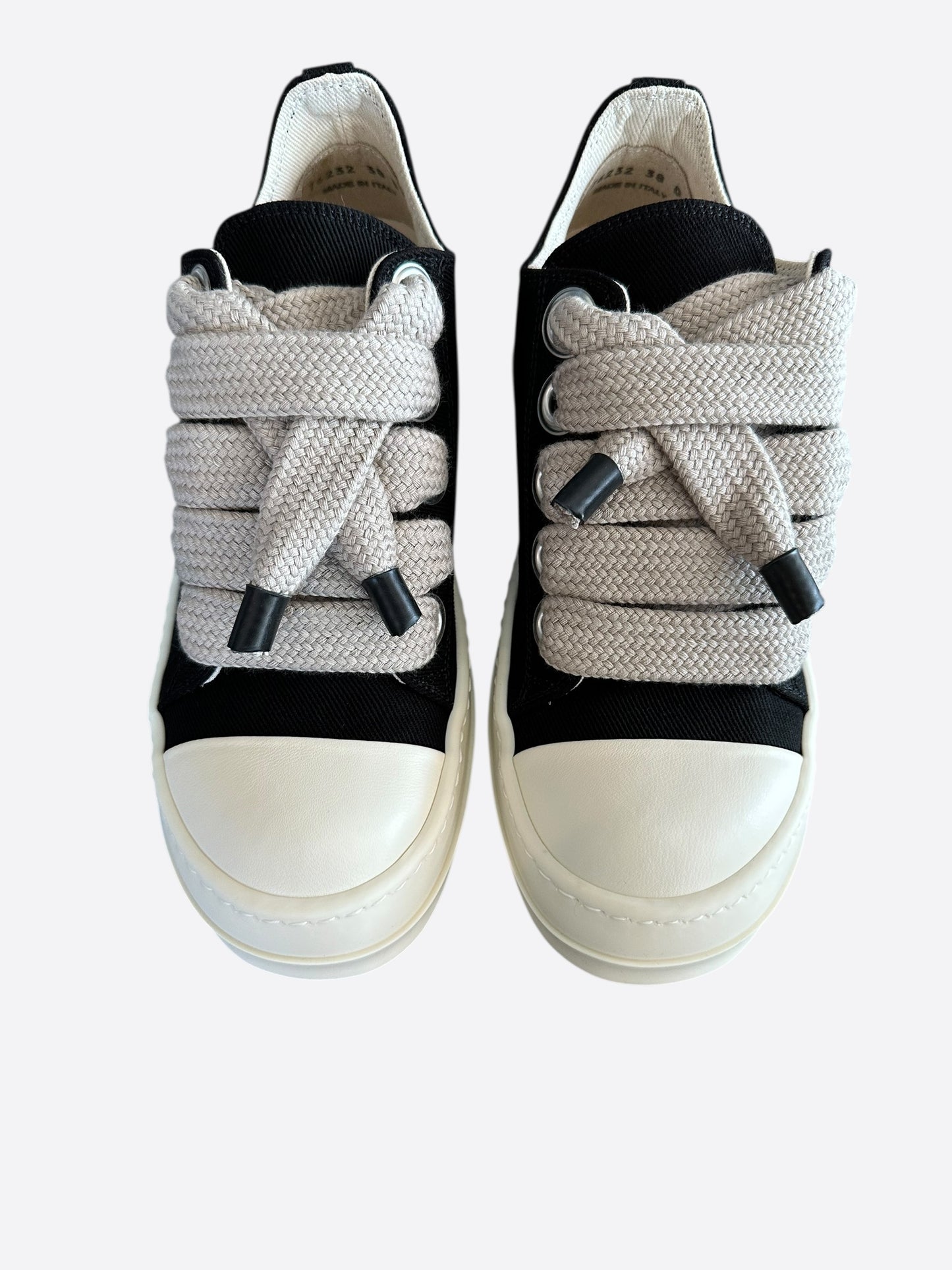 Rick Owens Black Jumbo Lace Women's Low Top Sneakers