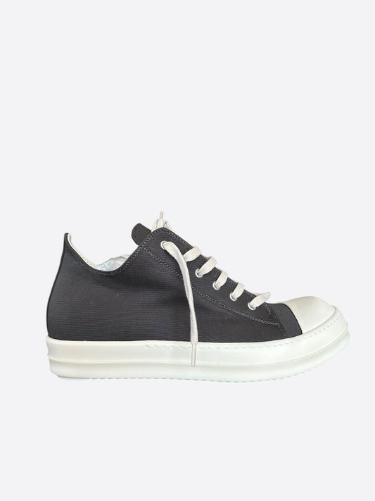 Rick Owens Grey & White Low Top Sneakers