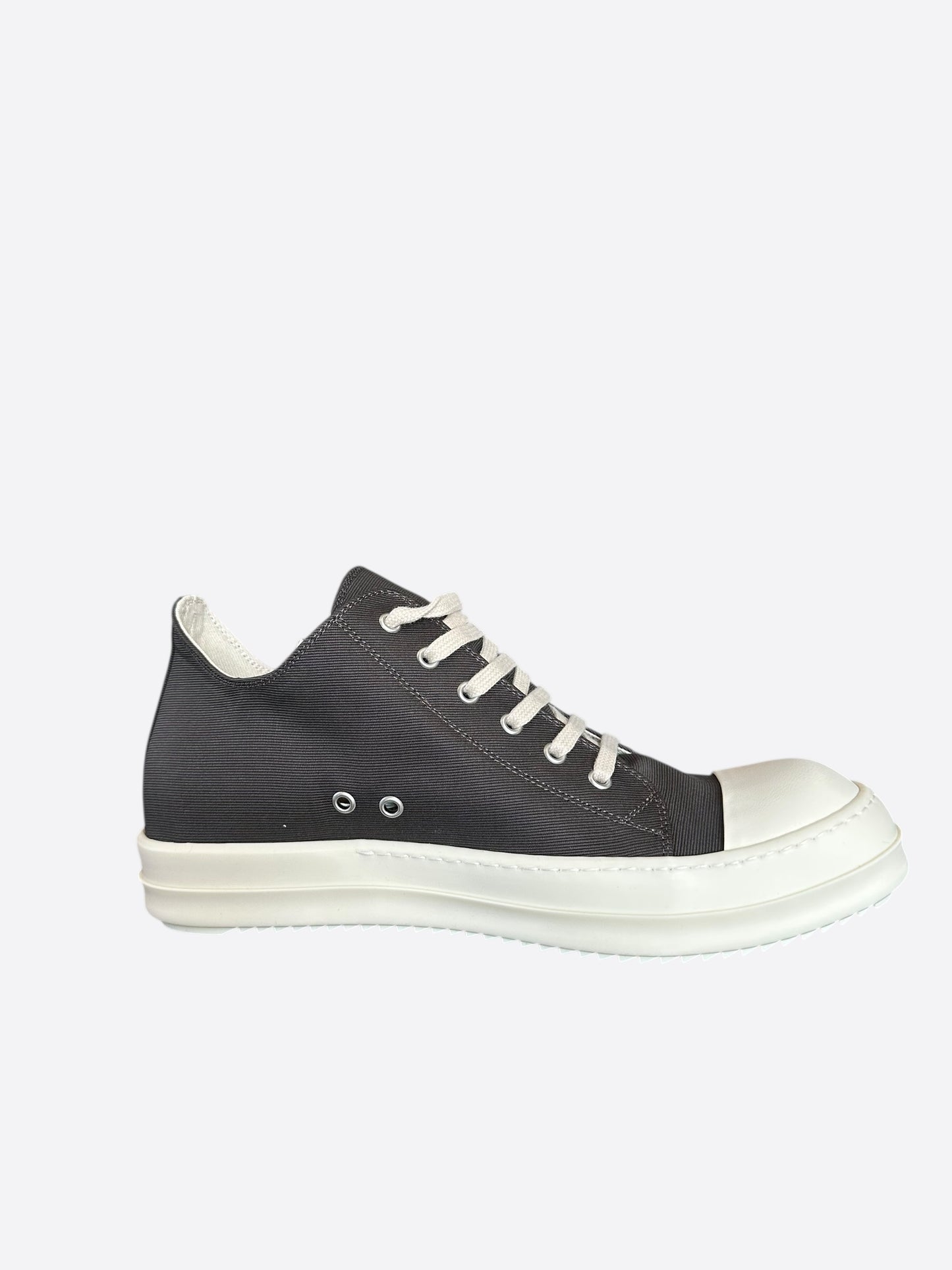Rick Owens Grey & White Low Top Sneakers