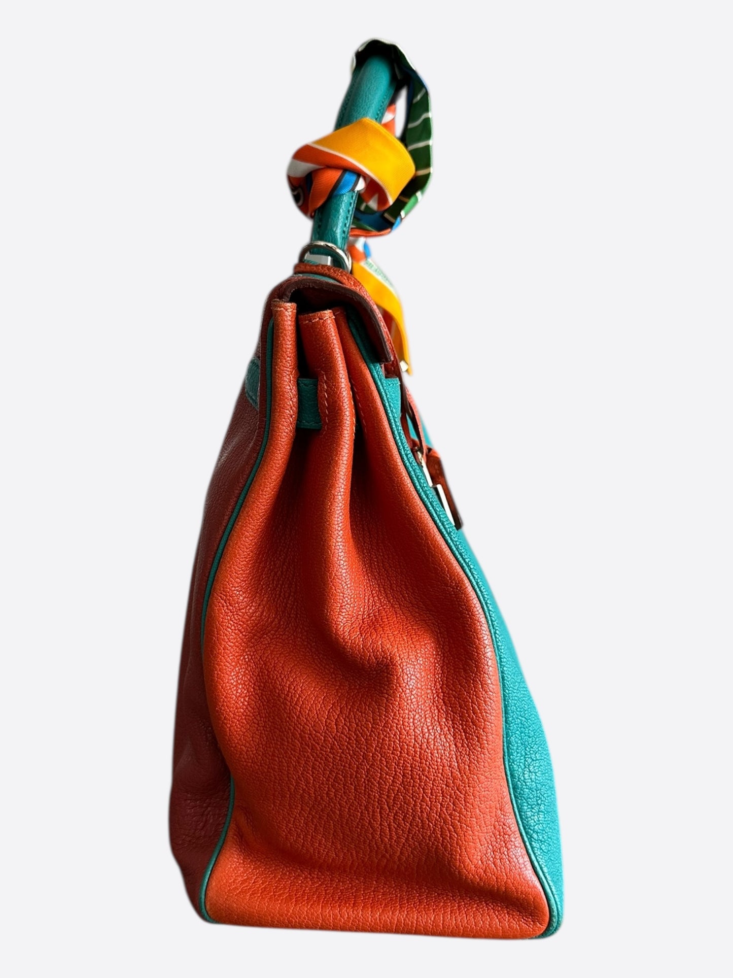 Hermes Blue & Multicolor Togo Retourne Kelly 35