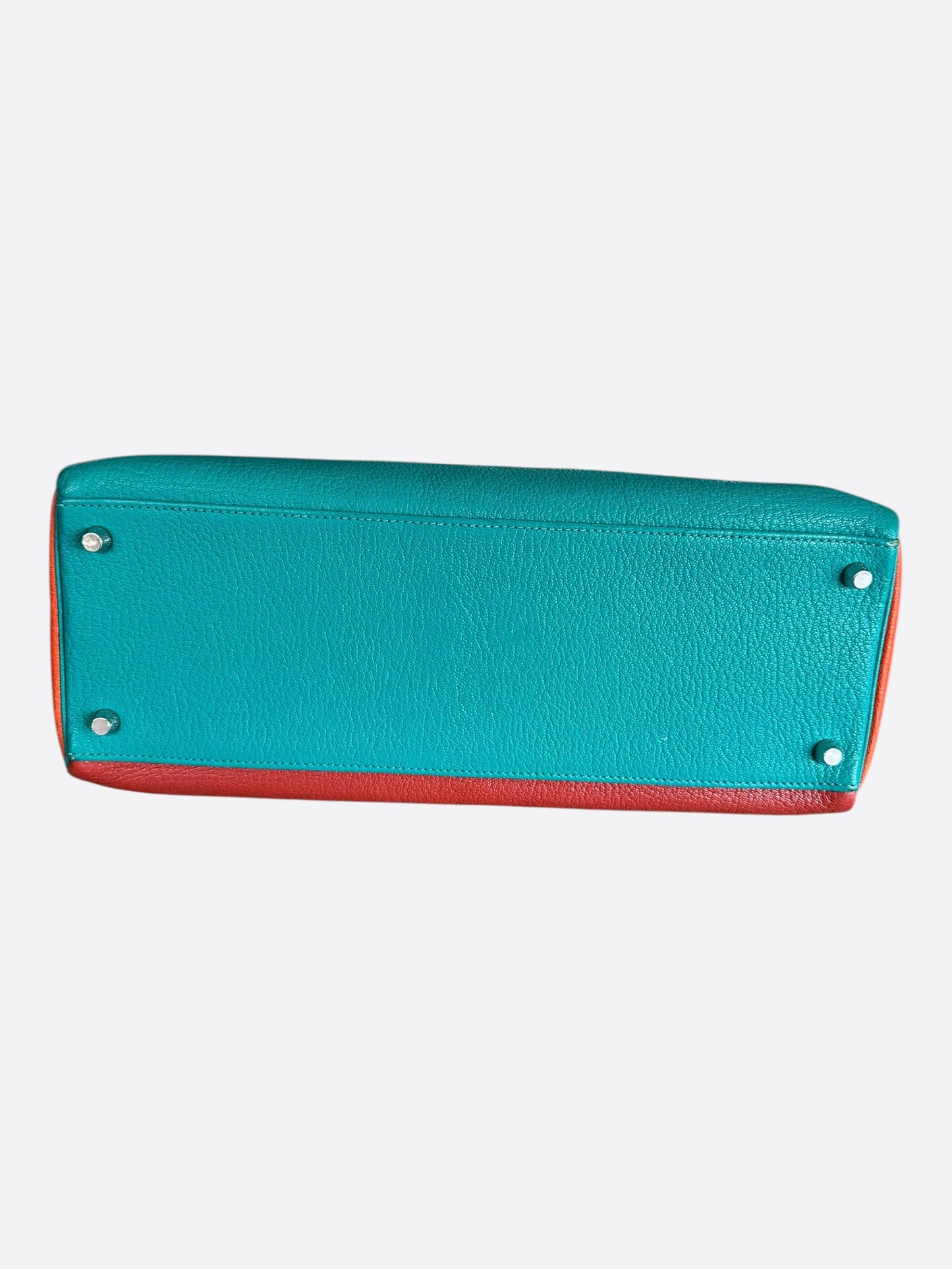 Hermes Blue & Multicolor Togo Retourne Kelly 35