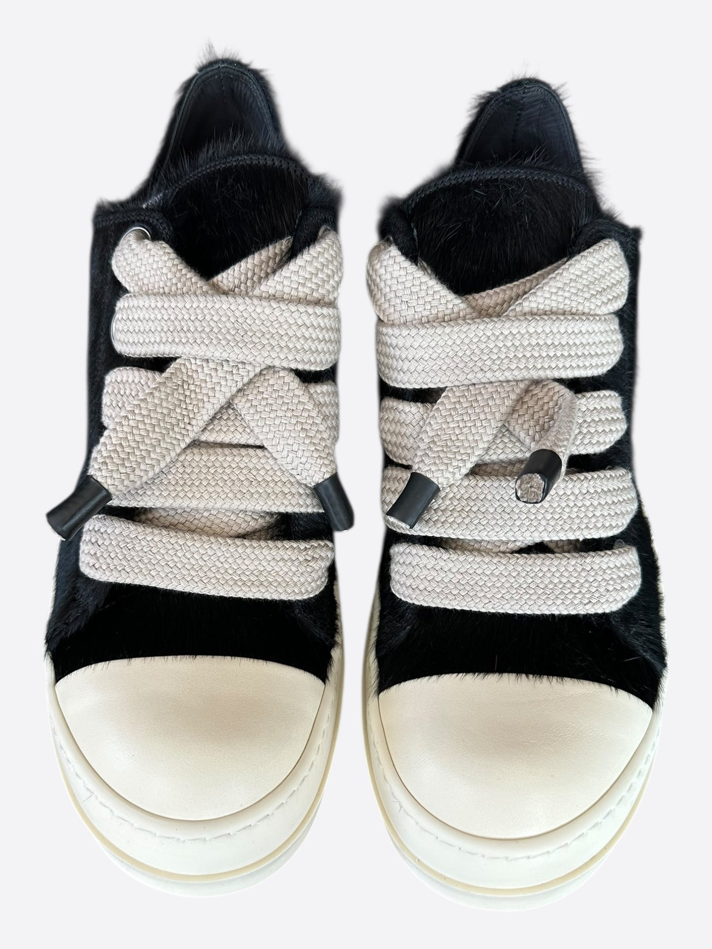 Rick Owens Black Jumbo Lace Low Top Sneakers