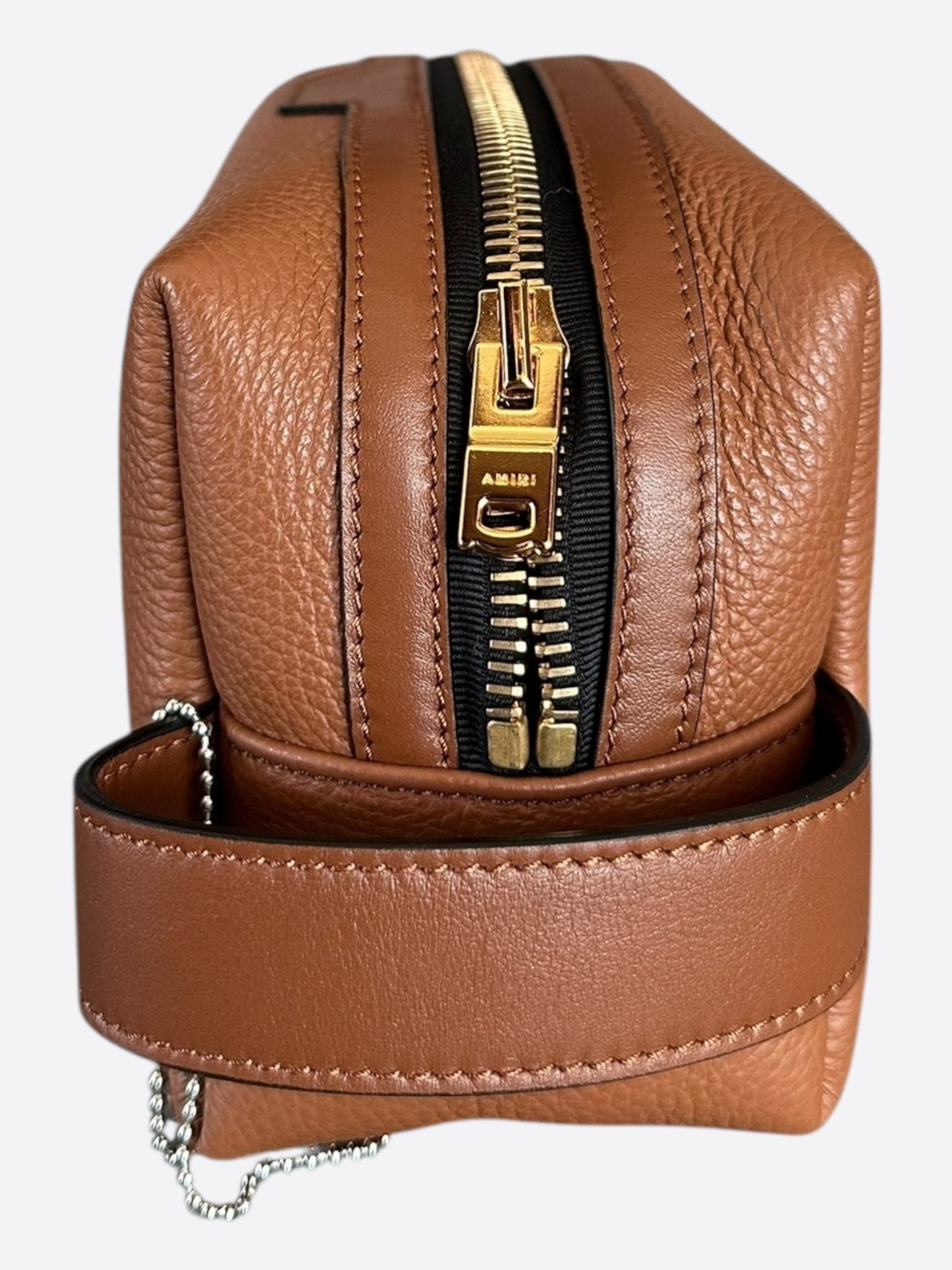 Amiri Brown Leather Dopp Kit