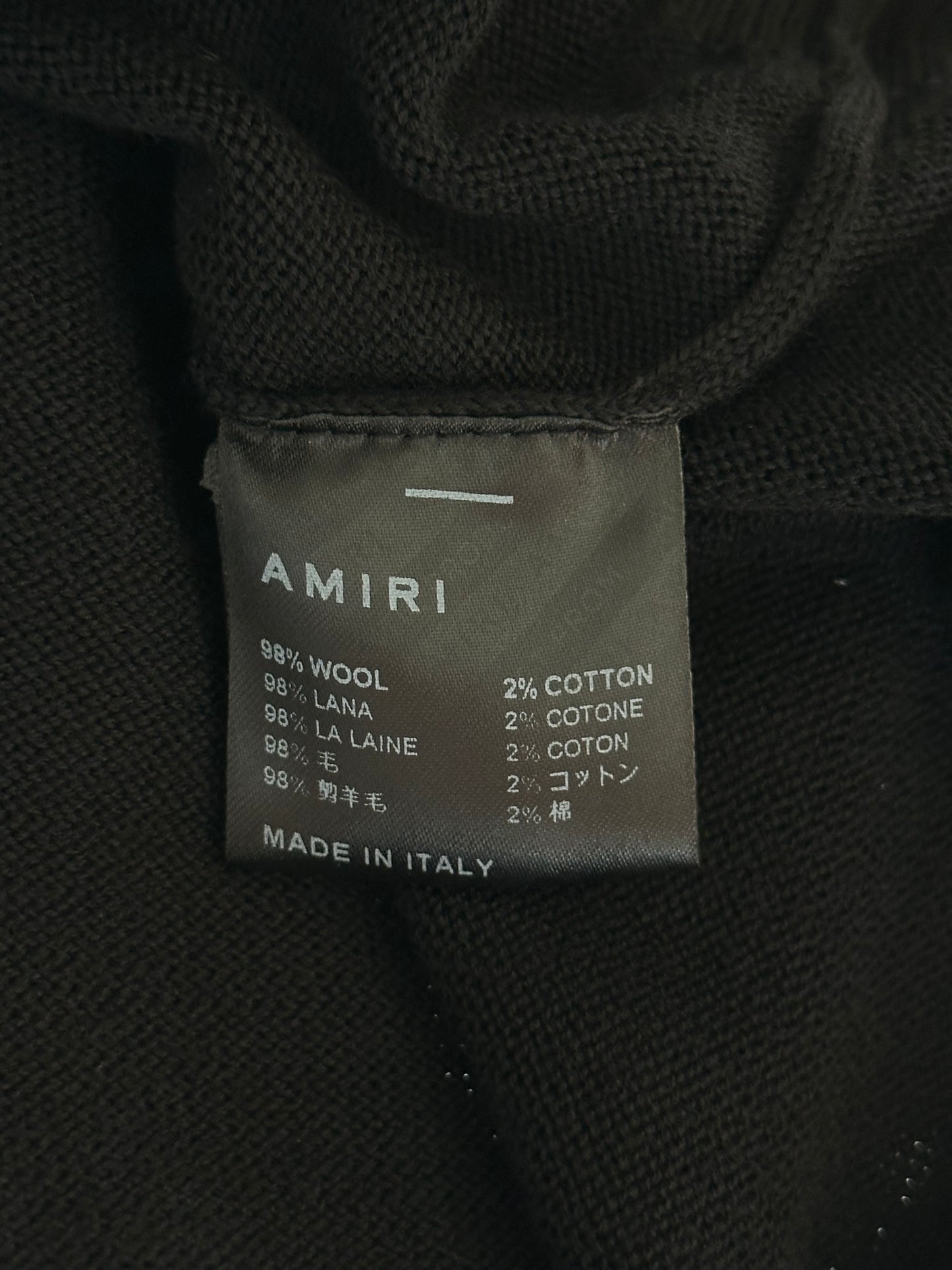 Amiri Black & White Dragon Logo Wool Sweater