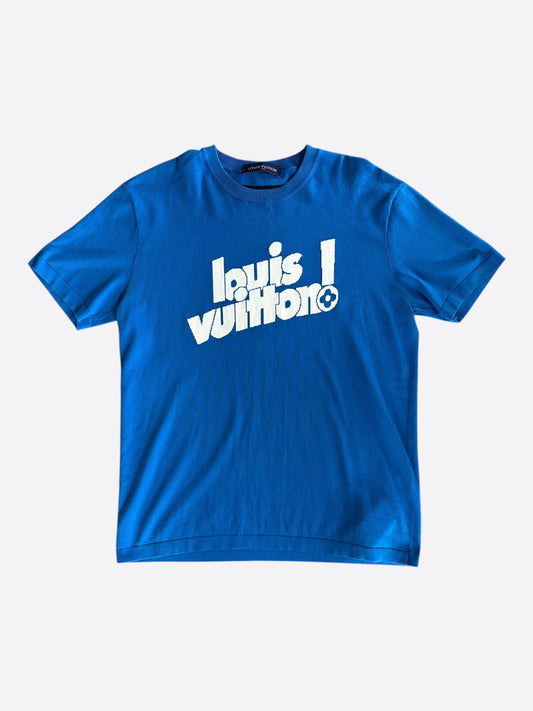 Louis Vuitton Blue & White Everyday Logo Intarsia T-Shirt