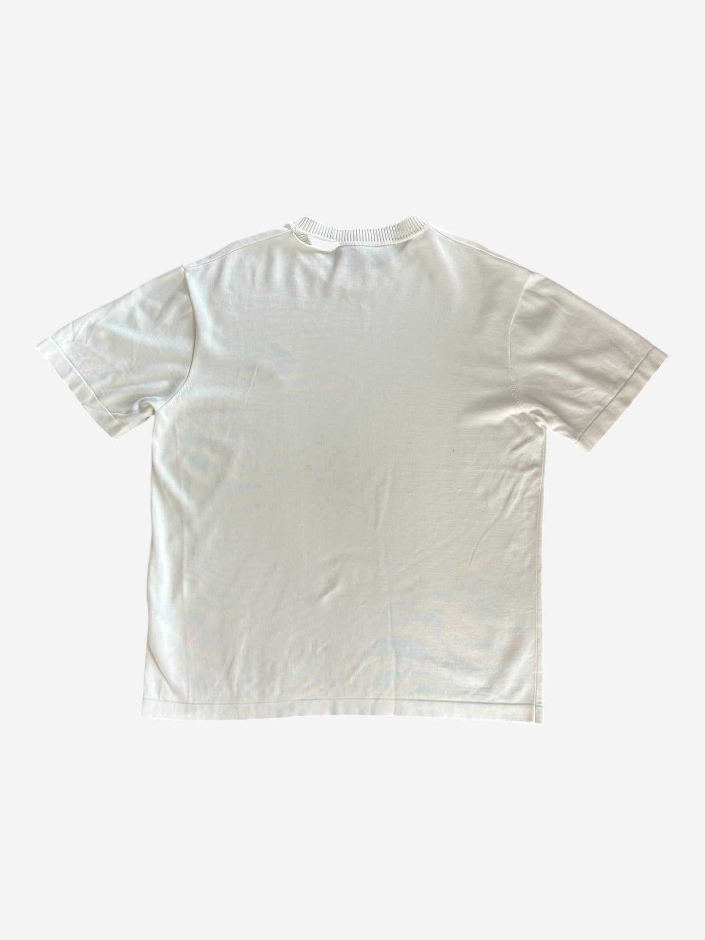 Louis Vuitton White & Grey Pin Logo Embroidered T-Shirt