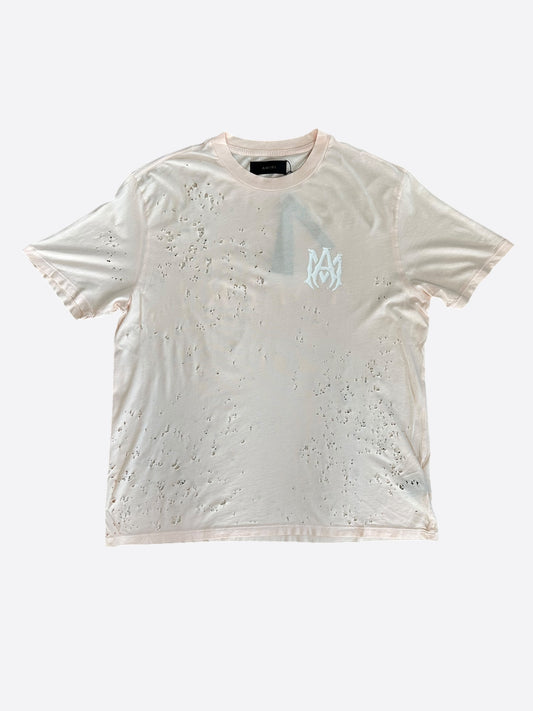 Amiri Cream MA Logo Shotgun T-Shirt