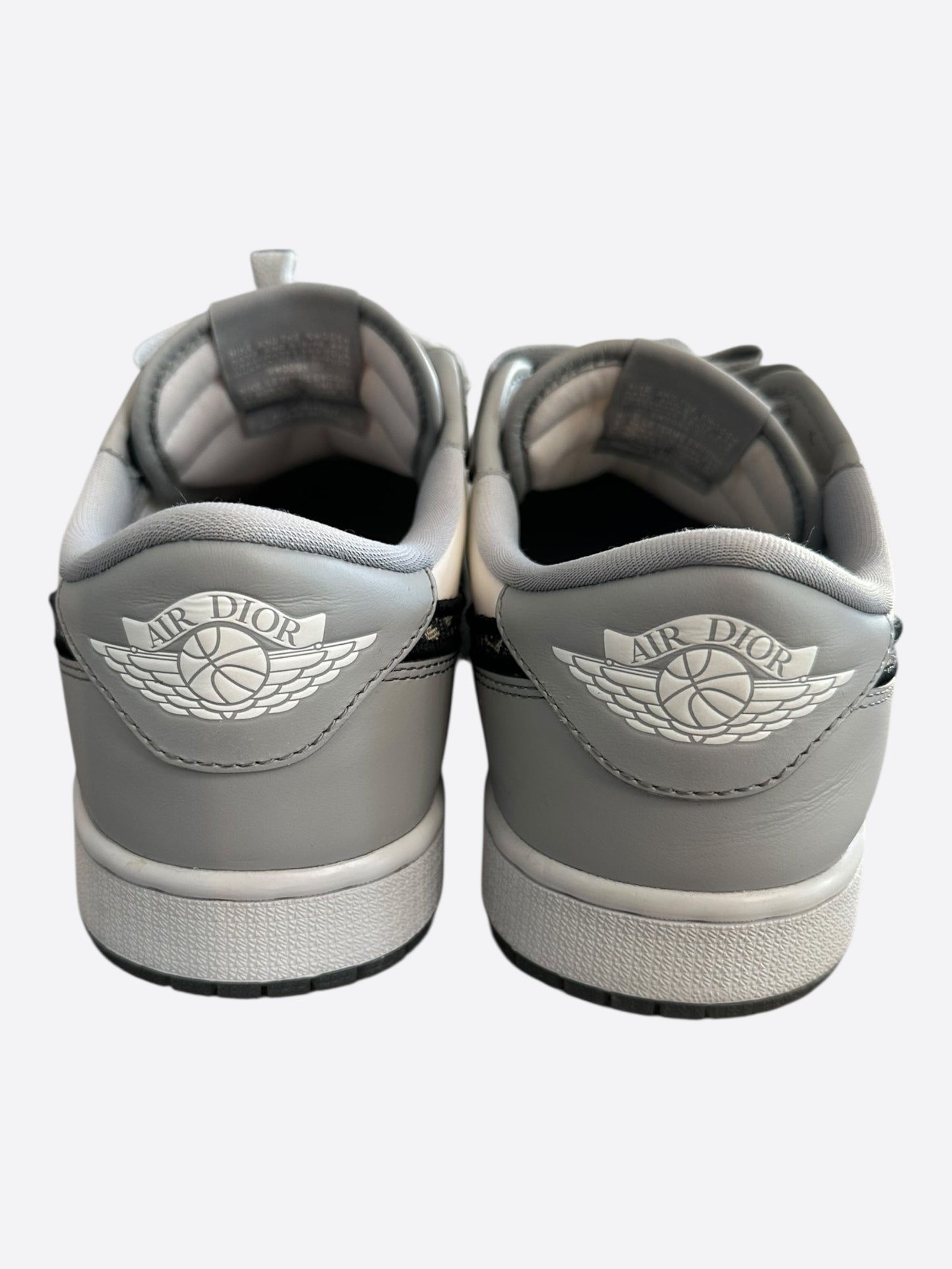 Dior Air Jordan Grey & White Oblique Low Top Sneakers