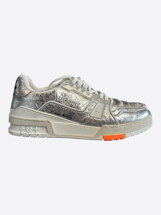 Louis Vuitton Silver & Orange Trainers