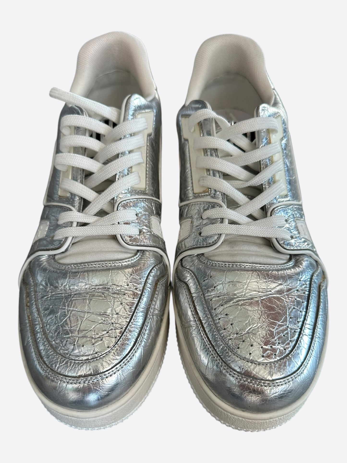 Louis Vuitton Silver & Orange Trainers