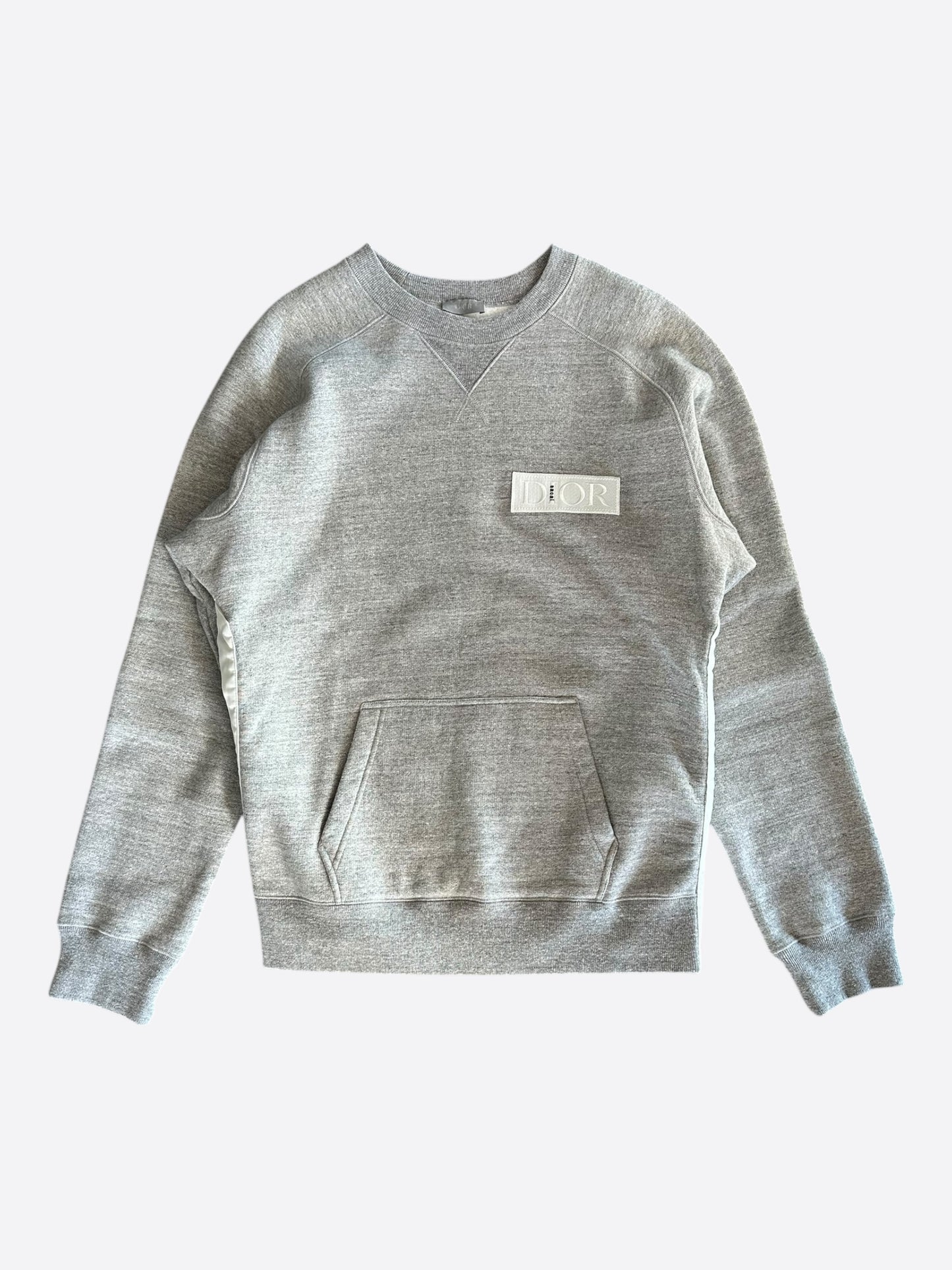 Dior Sacai Grey Embroidered Patch Sweater