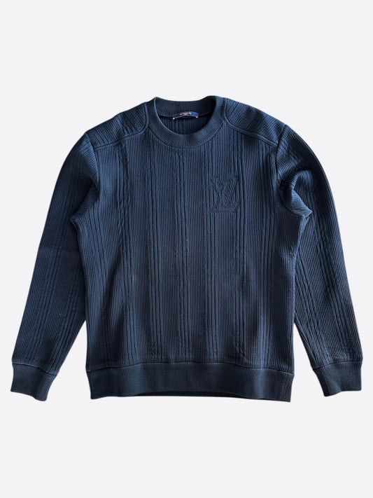 Louis Vuitton Navy Embroidered Logo Sweater