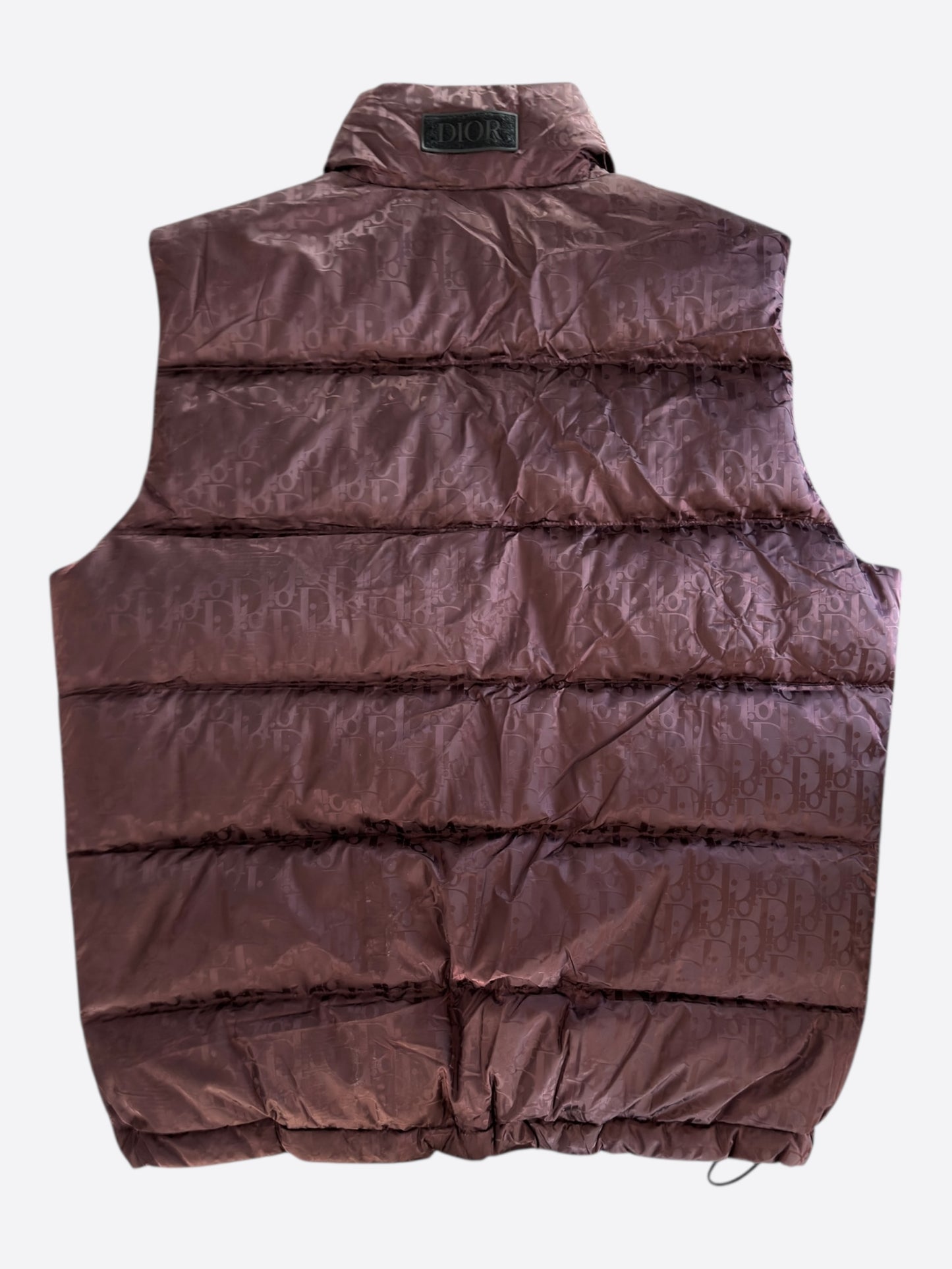 Dior Burgundy Oblique Puffer Vest