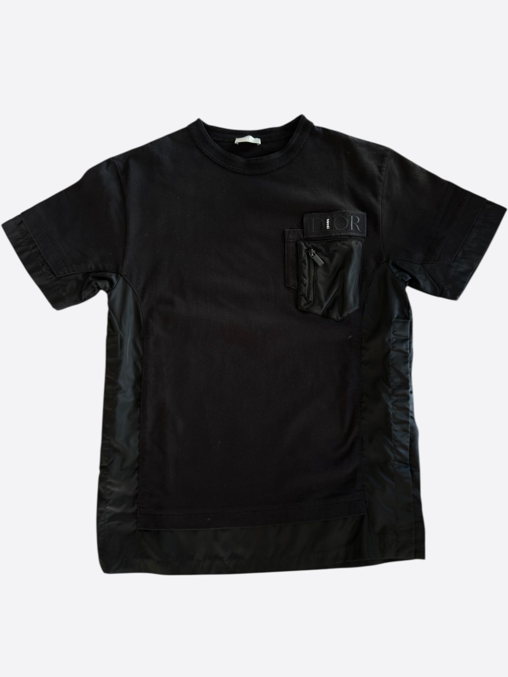 Dior Sacai Black Cotton & Nylon Embroidered Patch T-Shirt – Savonches