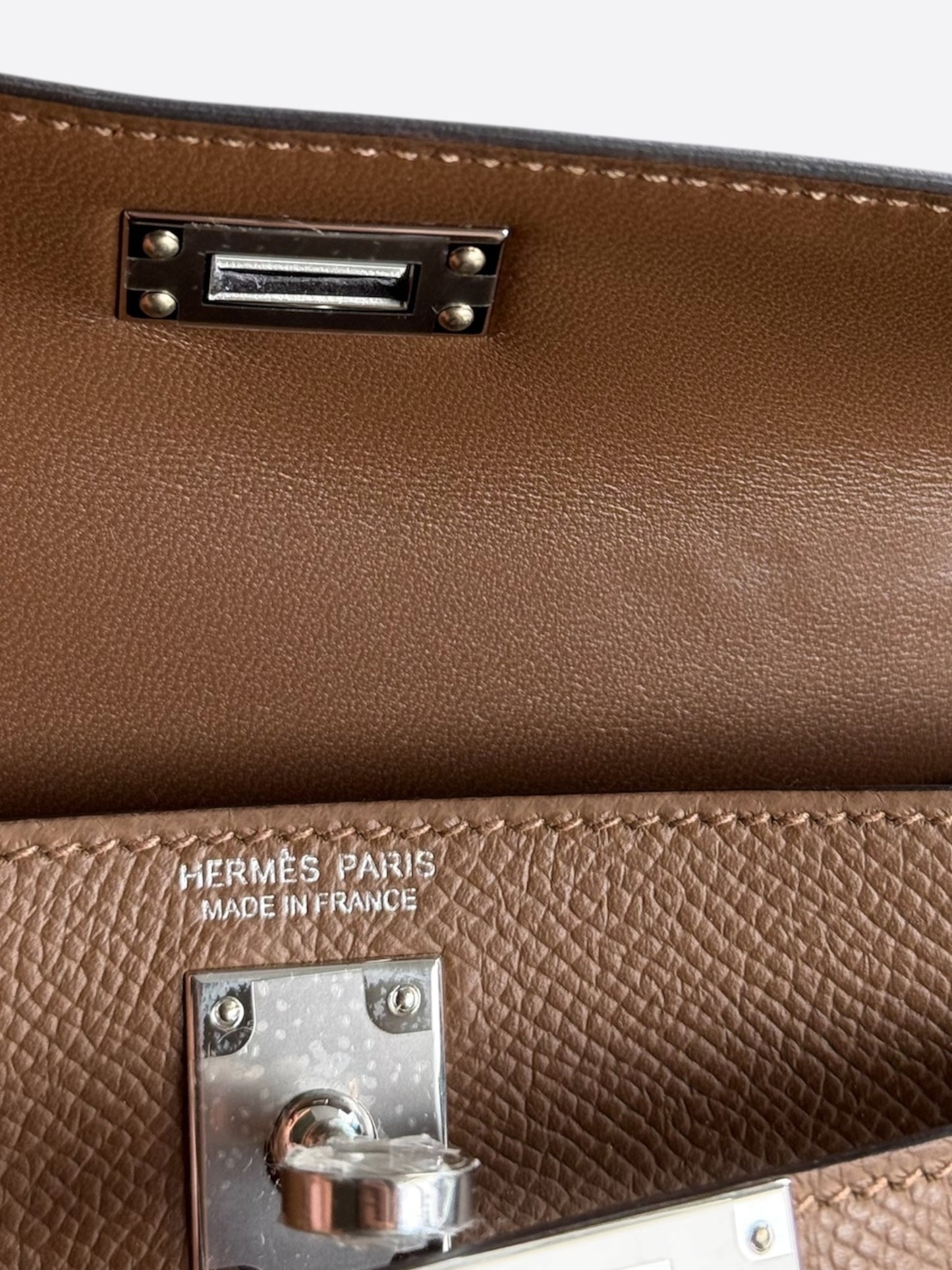Hermes Gold Epsom & Palladium Hardware Mini Kelly 20