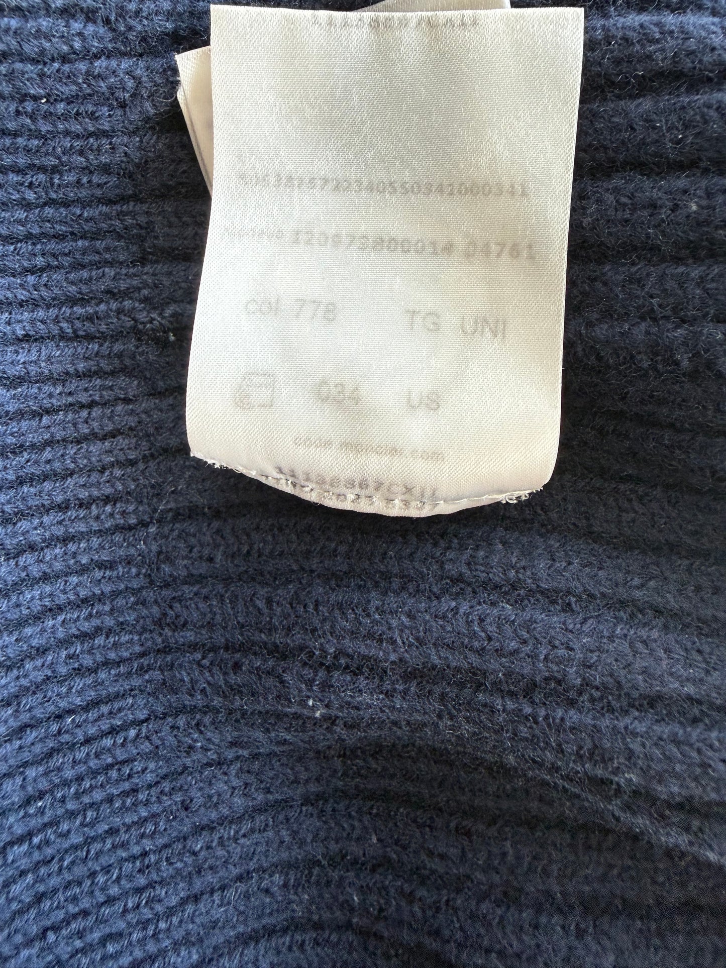 Moncler Navy Logo Beanie