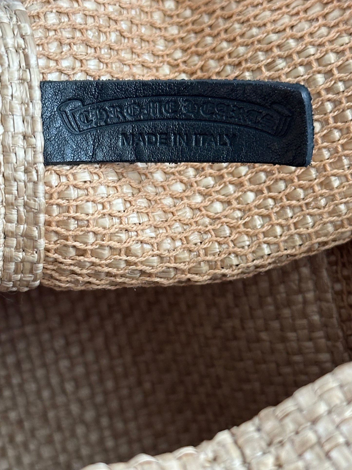 Chrome Hearts Beige & Black Cross Logo Beach Tote Bag