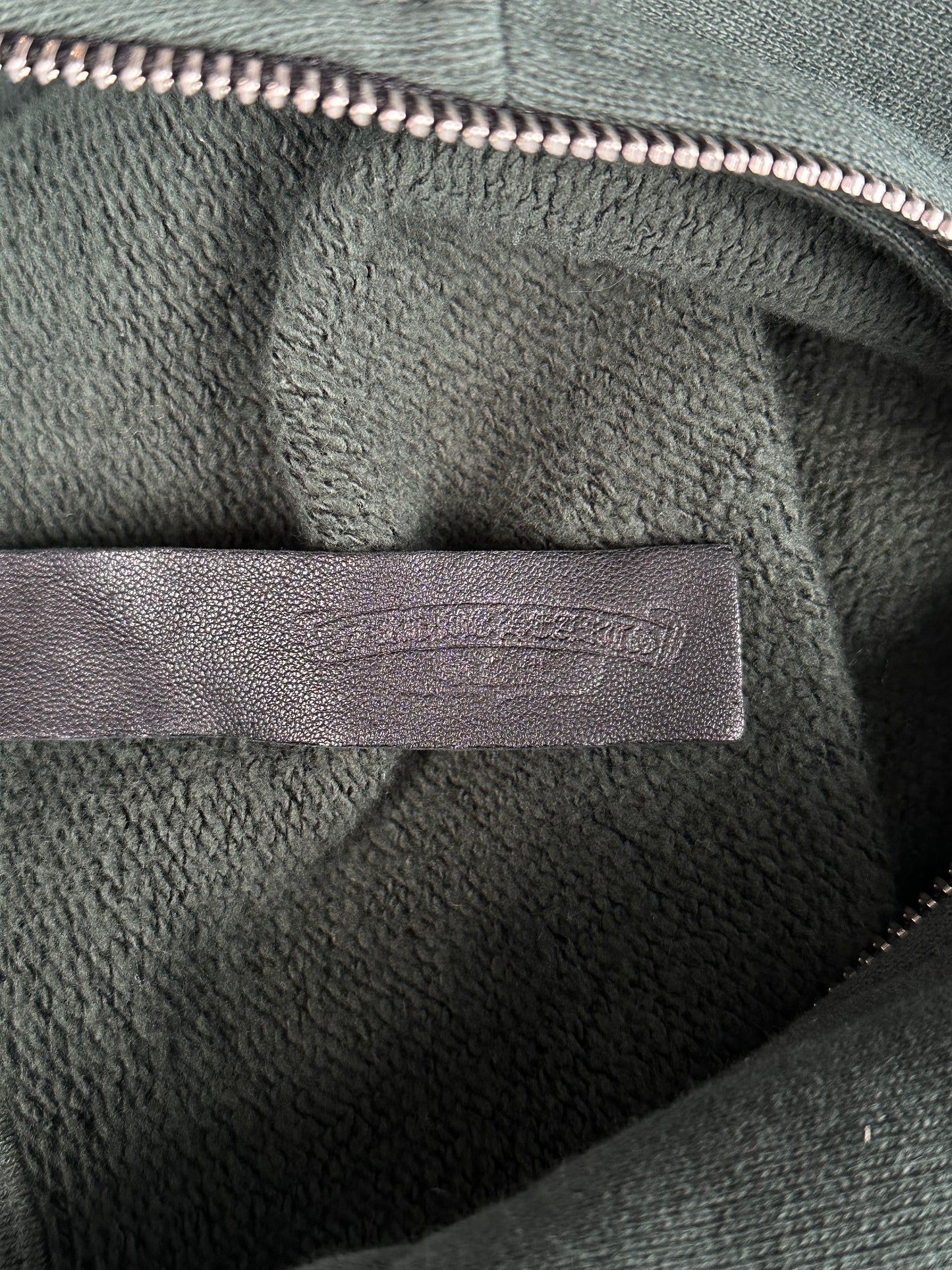Chrome Hearts Green & White Embroidered Logo Quarter Zip Sweater