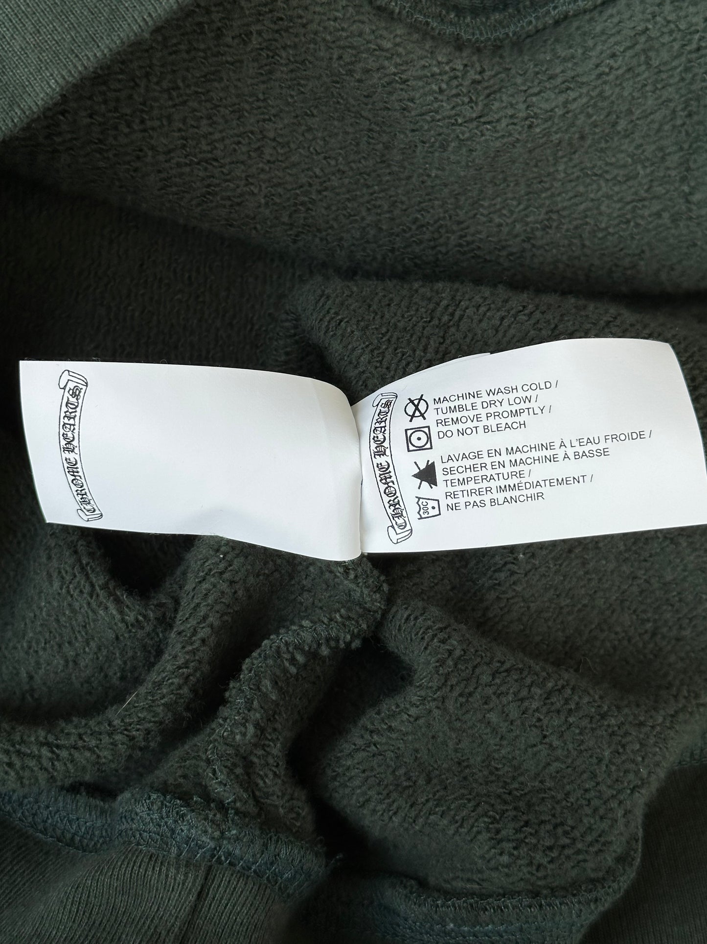 Chrome Hearts Green & White Embroidered Logo Quarter Zip Sweater