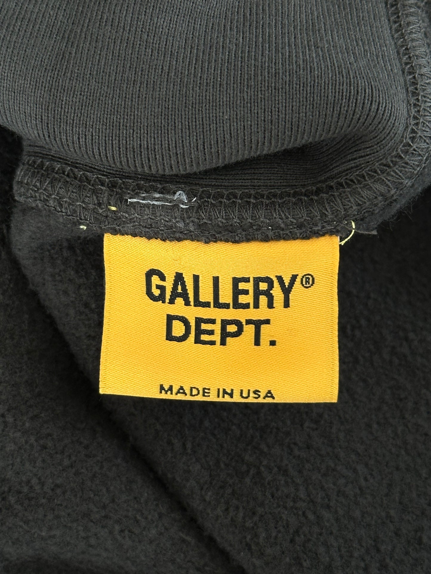 Gallery Dept Washed Black & Yellow Dept Logo Hoodie