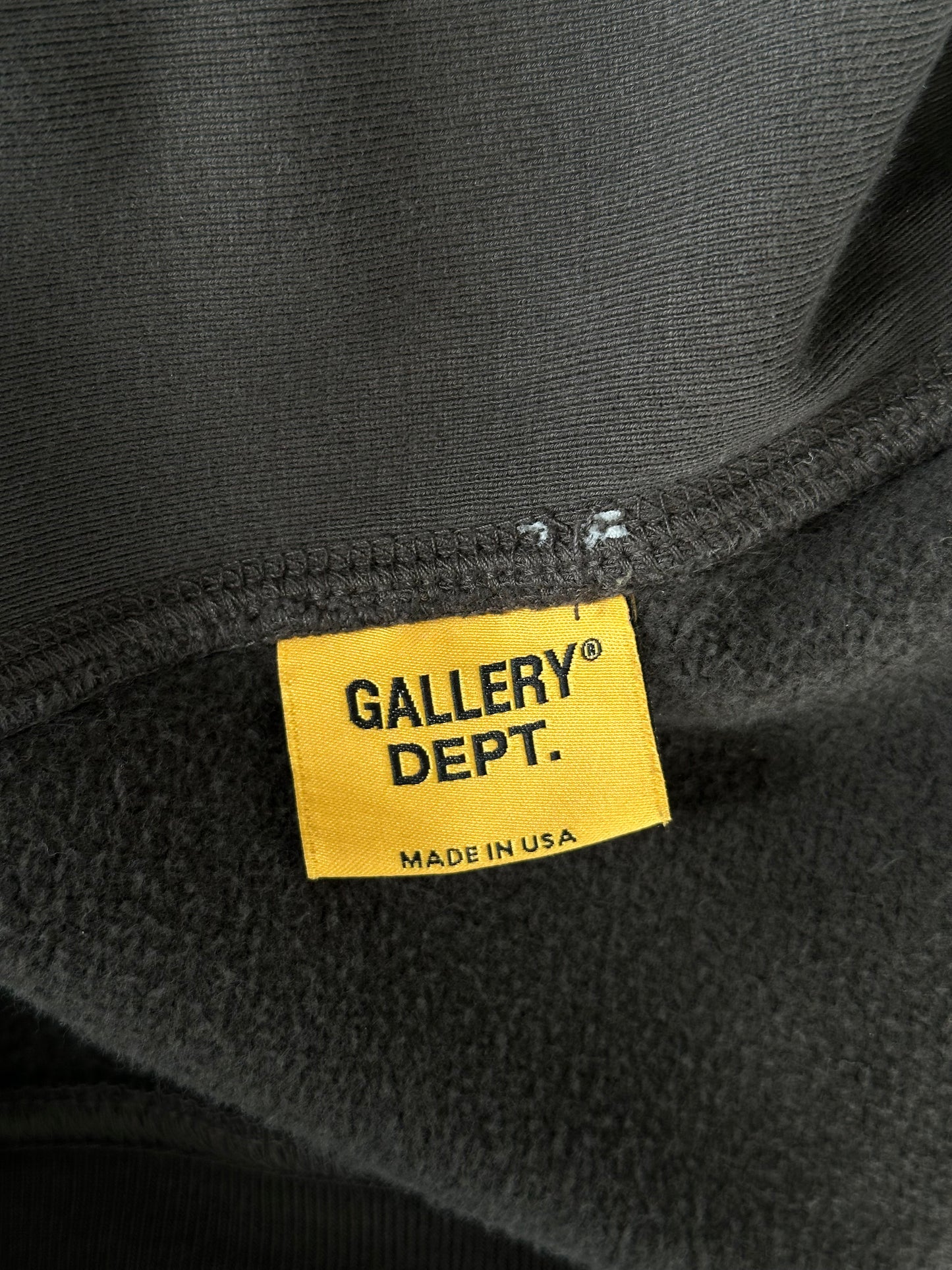 Gallery Dept Washed Black & Yellow Dept Logo Hoodie