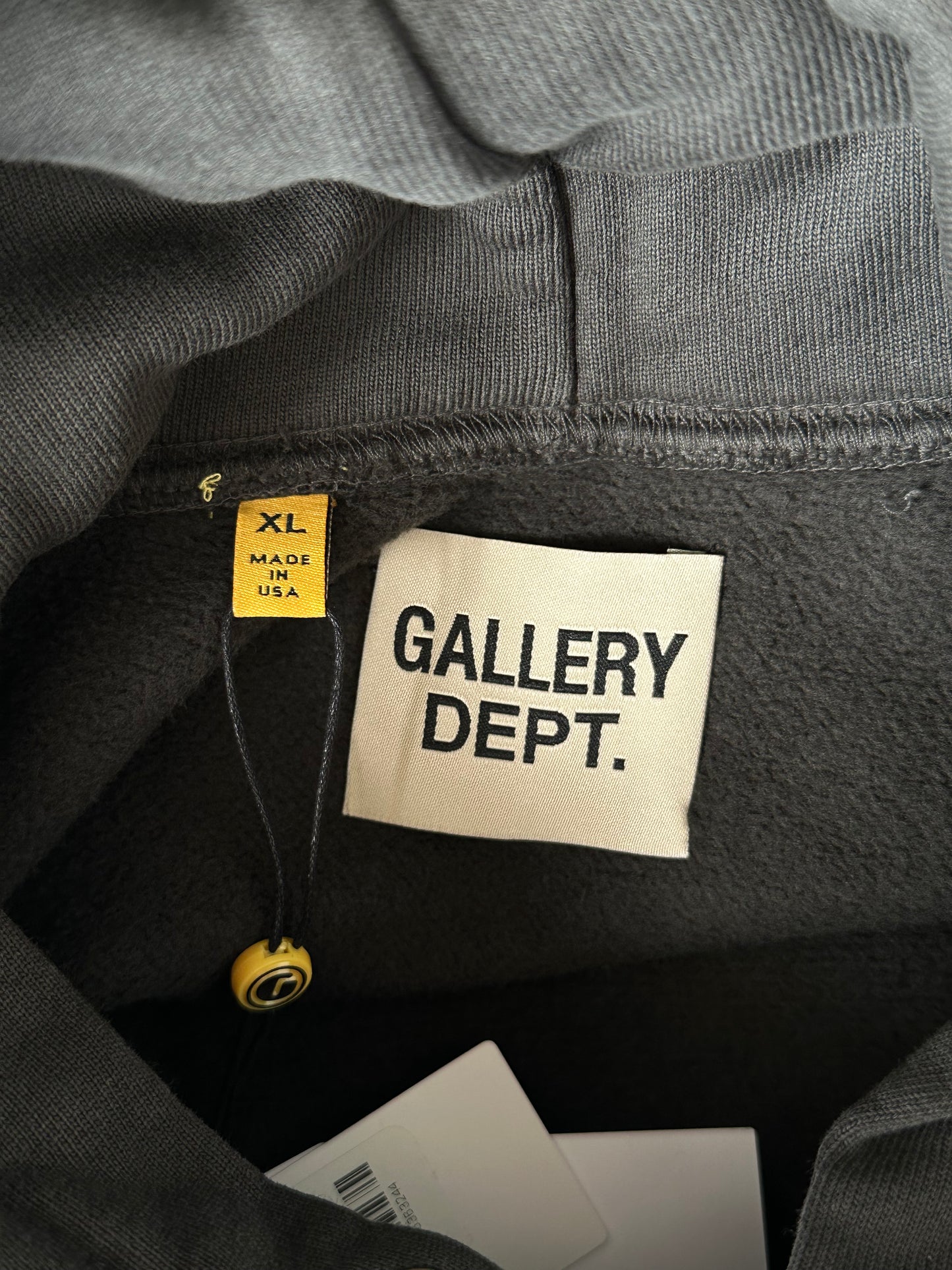 Gallery Dept Washed Black & Yellow Dept Logo Hoodie