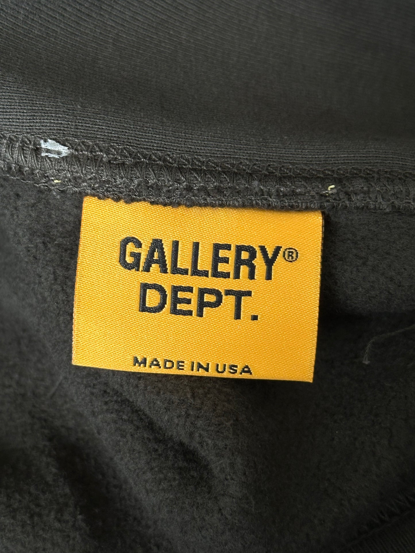 Gallery Dept Washed Black & Yellow Dept Logo Hoodie
