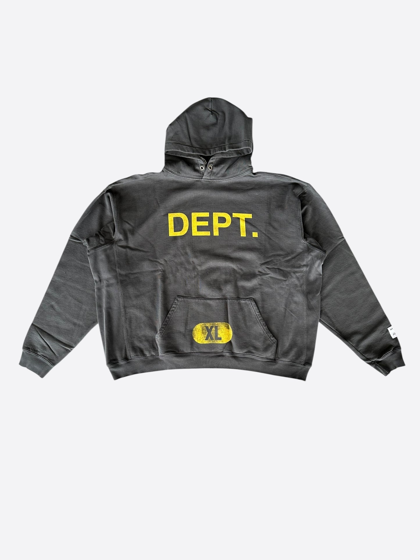 Gallery Dept Washed Black & Yellow Dept Logo Hoodie