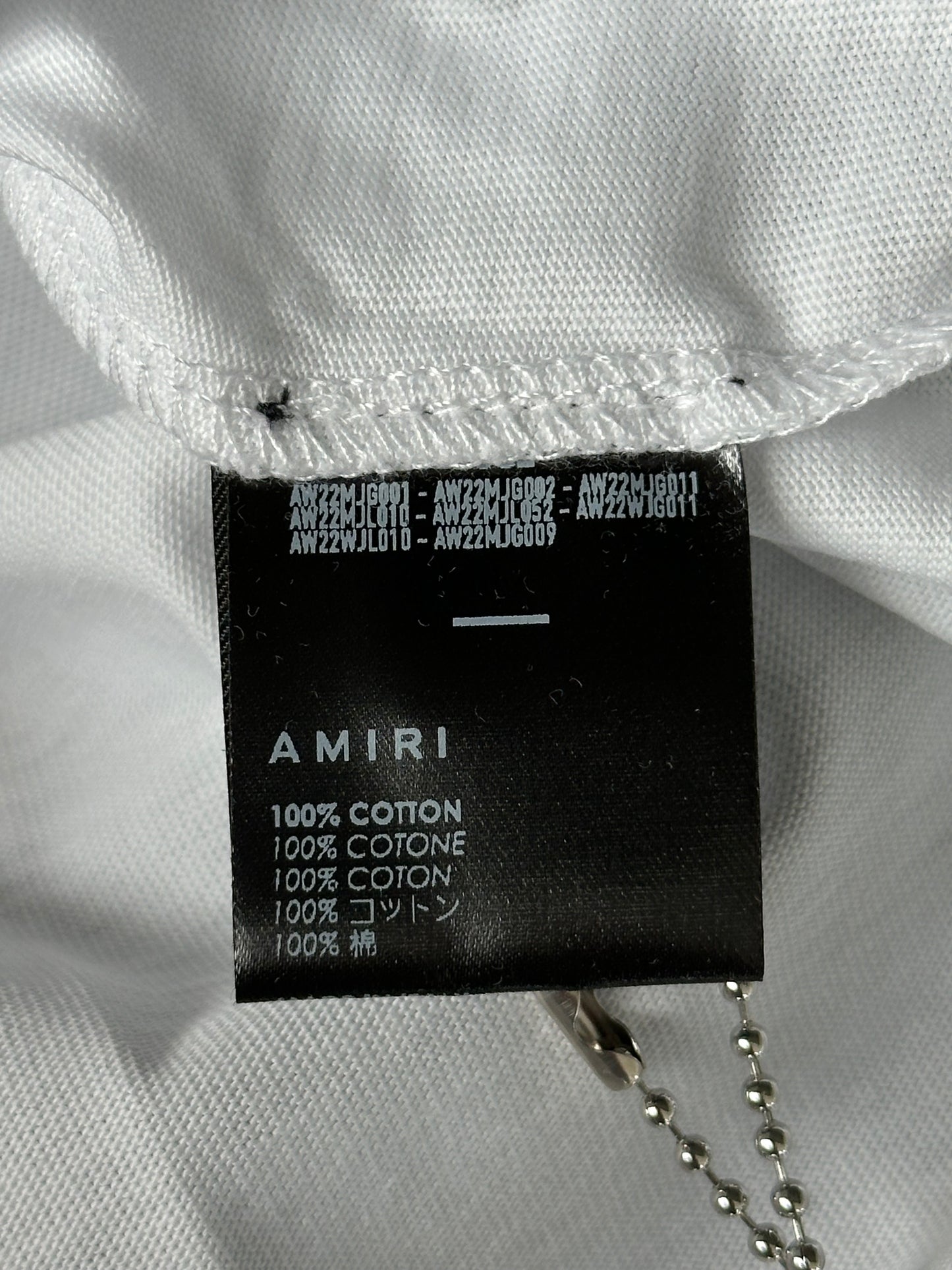Amiri Wes Lang White & Black Checkered Skull T-Shirt